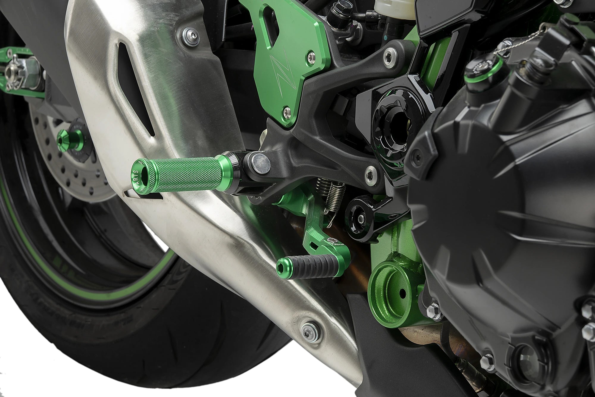 Puig Evolution Footpegs | Green -   Pyramid Motorcycle Accessories