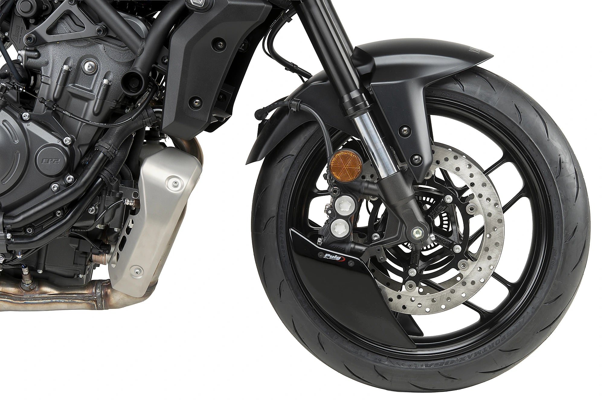 Puig Aero Wheel Deflector | Gloss Black | Yamaha MT-07 2025>Current -   Pyramid Motorcycle Accessories