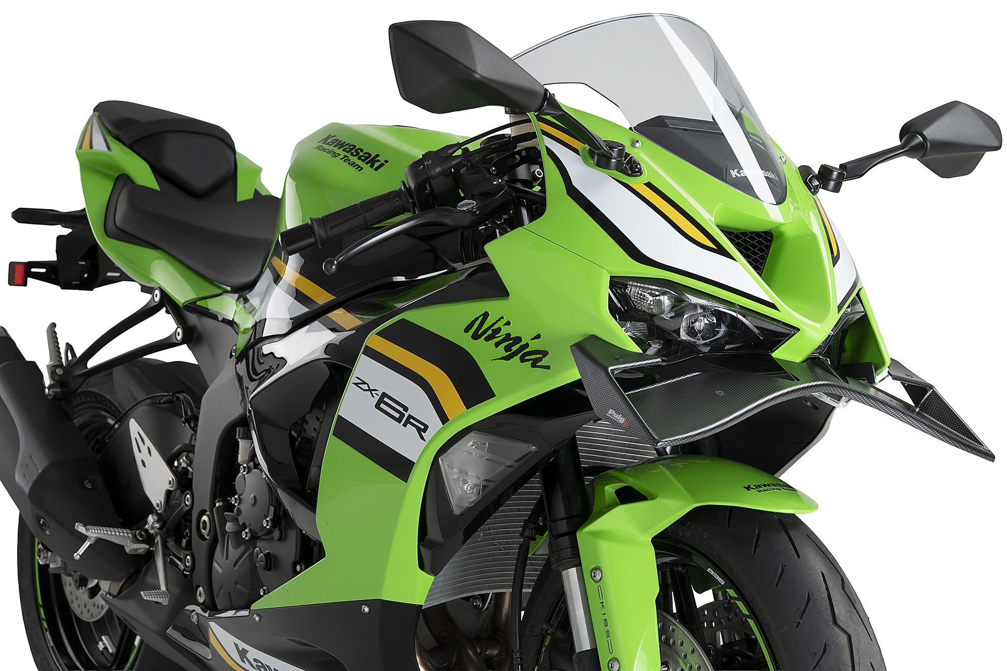 Puig GP Front Wing | Carbon Look | Kawasaki ZX-6R Ninja 2024>Current -   Pyramid Motorcycle Accessories