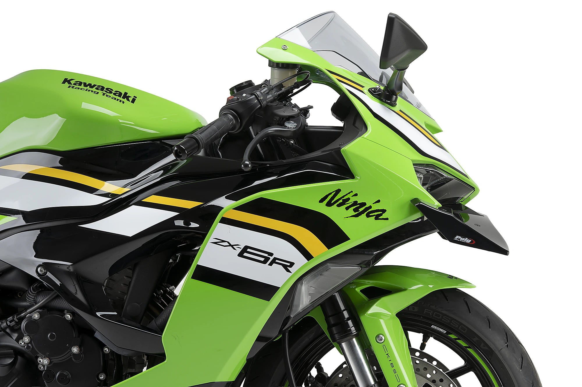 Puig GP Front Wing | Gloss Black | Kawasaki ZX-6R Ninja 2024>Current -   Pyramid Motorcycle Accessories