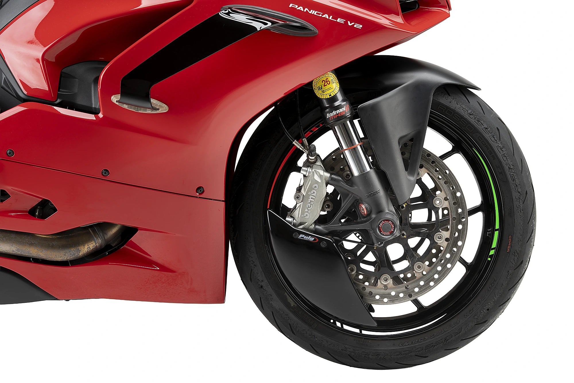 Puig Aero Wheel Deflectors | Gloss Black | Ducati Panigale V2/V4/V4 S 2020>2024 -   Pyramid Motorcycle Accessories
