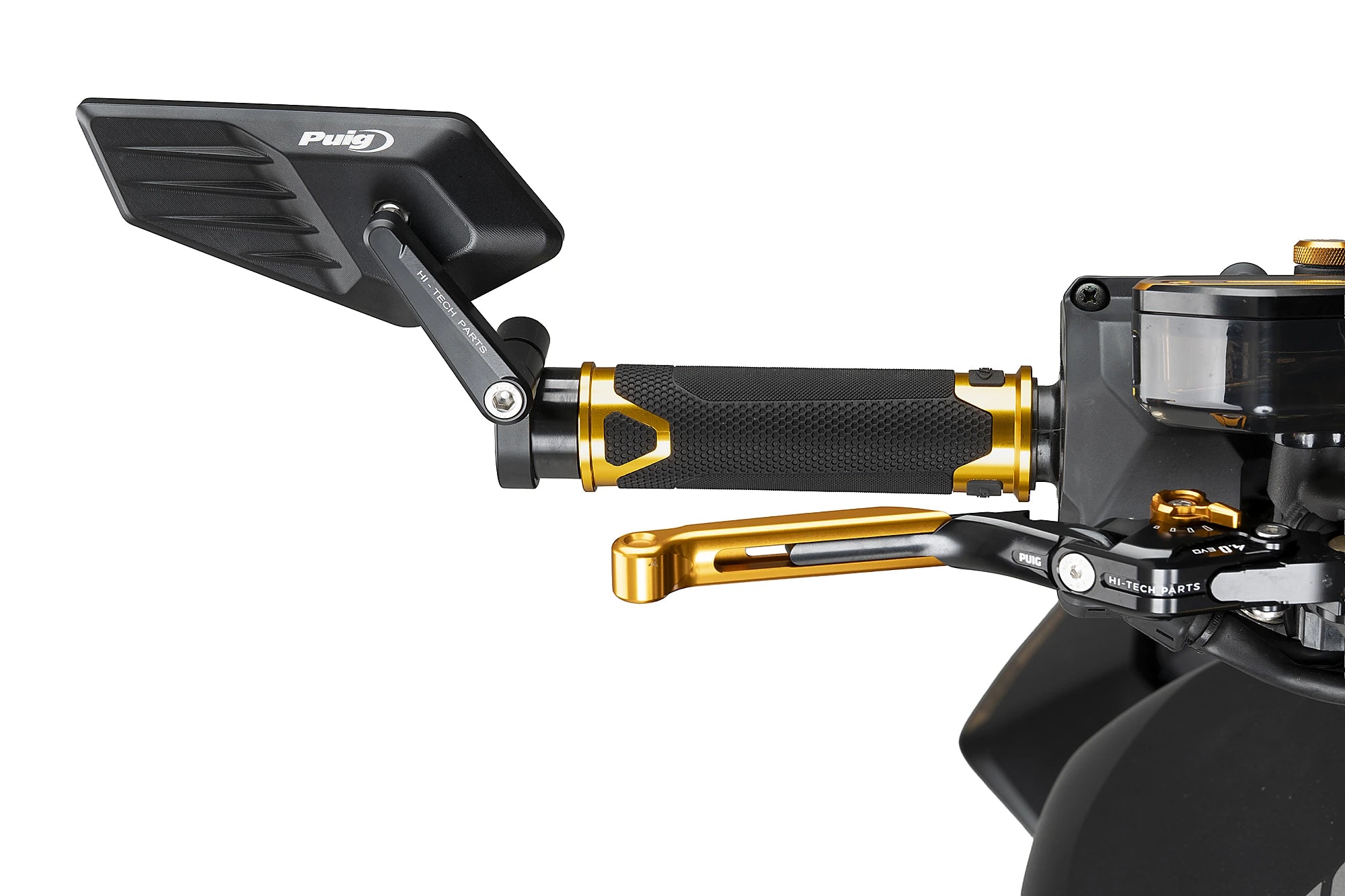 Puig Bladed Bar End Mirror - Right | Black -   Pyramid Motorcycle Accessories