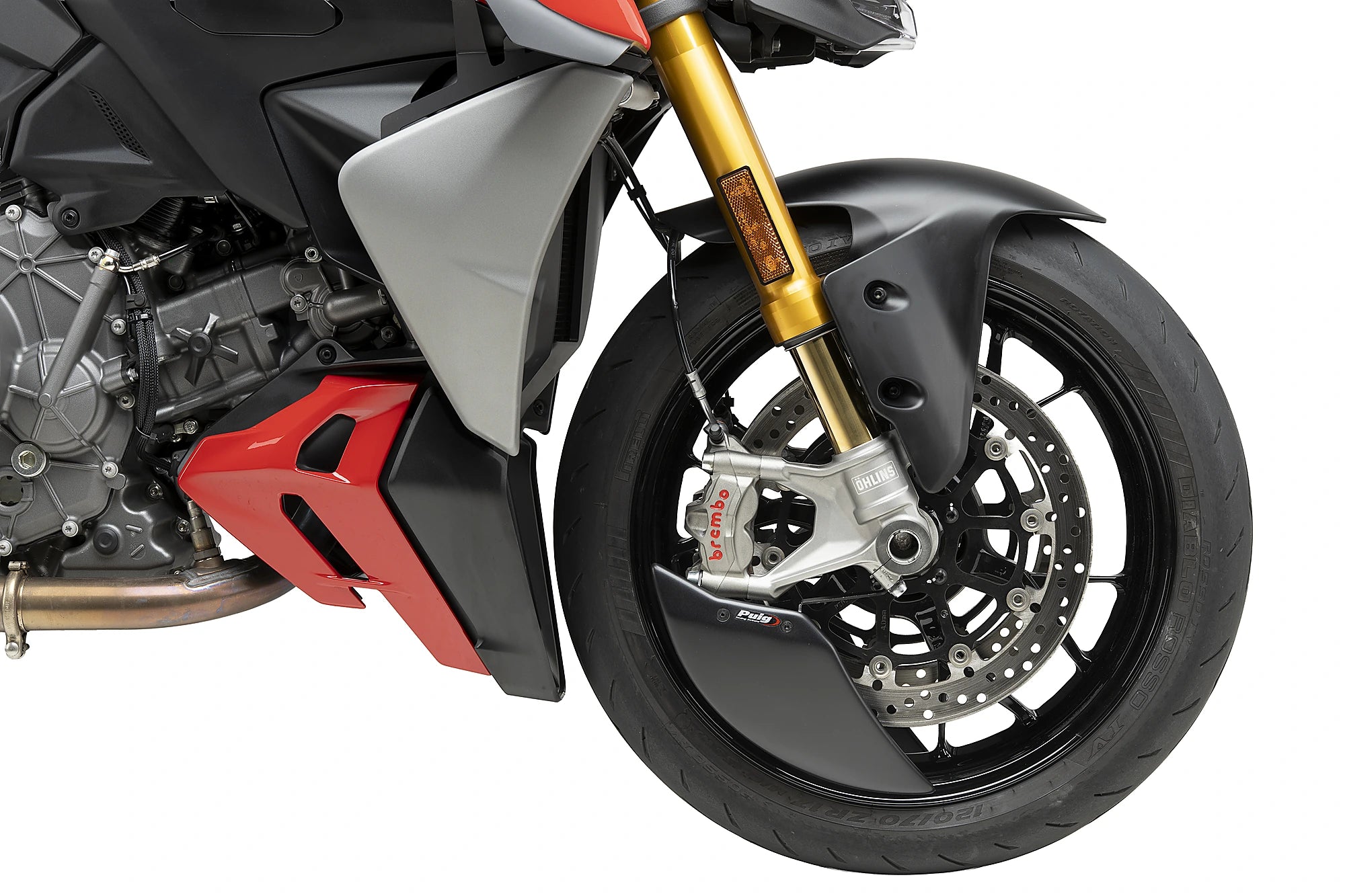 Puig Aero Wheel Deflector | Matte Black | Ducati Streetfighter V2/V2 S 2025>Current -   Pyramid Motorcycle Accessories