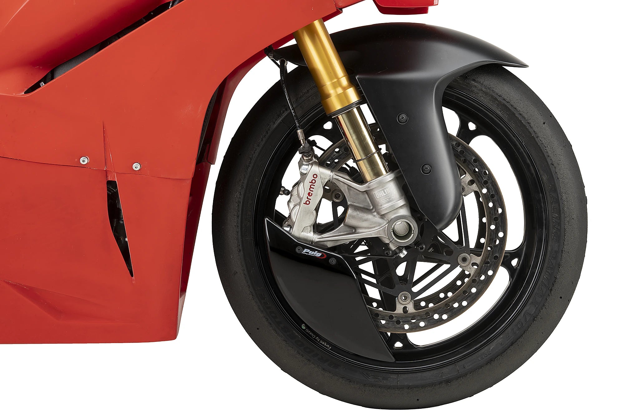 Puig Aero Wheel Deflector | Gloss Black | Ducati Panigale V4/V4 R/V4 S -   Pyramid Motorcycle Accessories