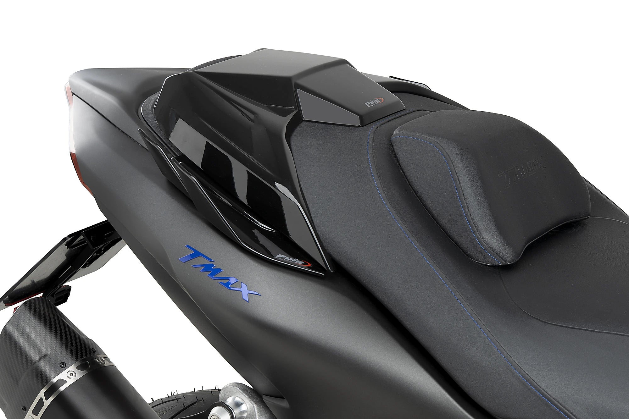 Puig Seat Cowl Spoilers | Gloss Black | Yamaha TMAX 560 inc. TECH MAX 2022>Current -   Pyramid Motorcycle Accessories