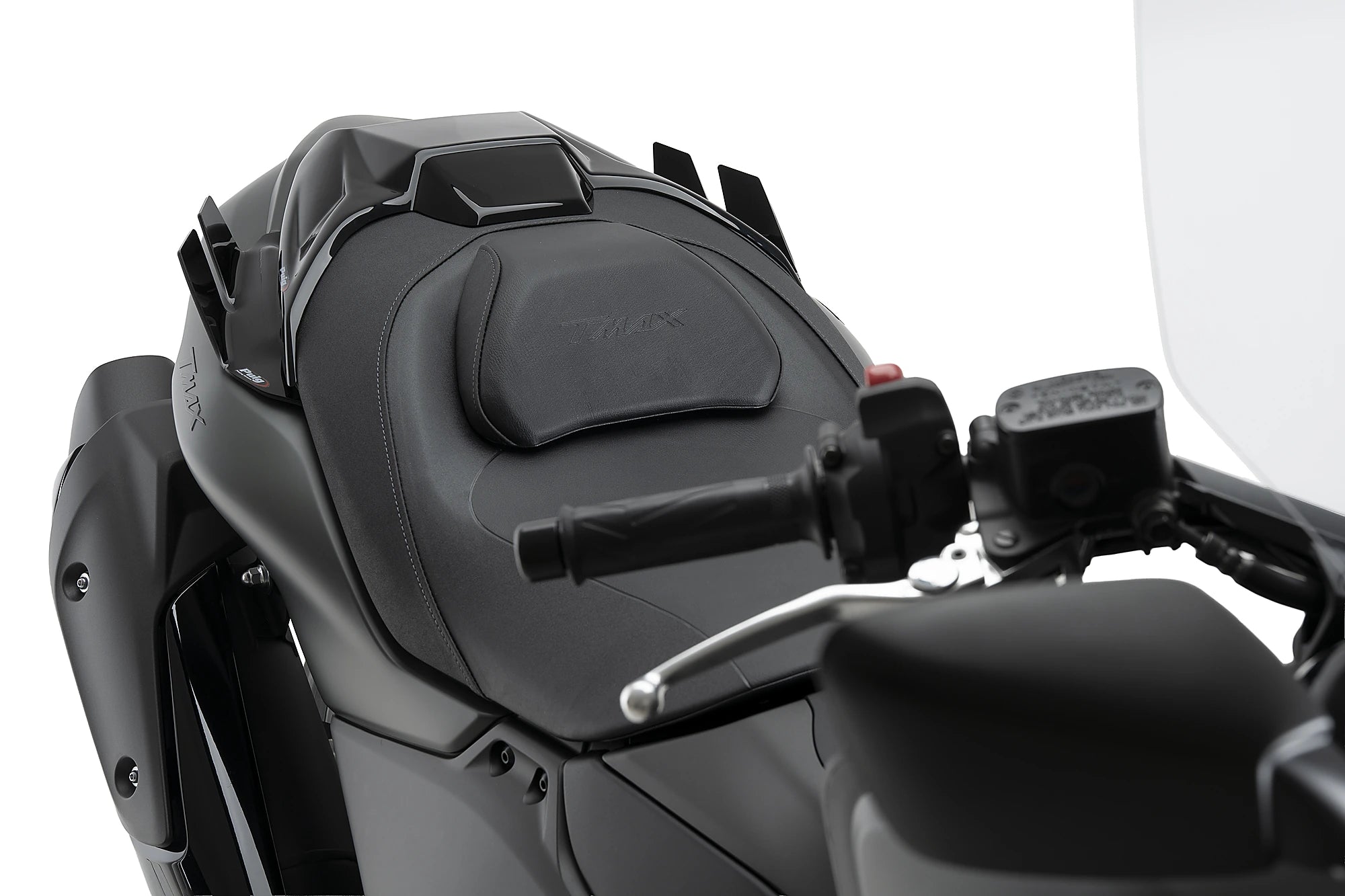 Puig Seat Cowl Spoilers | Gloss Black | Yamaha TMAX 560 inc. TECH MAX 2022>Current -   Pyramid Motorcycle Accessories