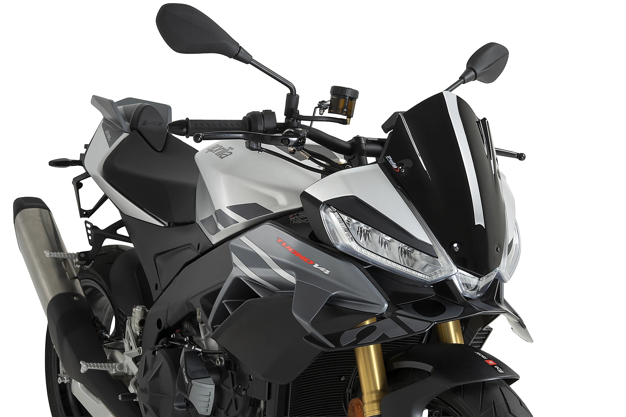 Puig Sport Screen | Black (Opaque) | Aprilia Tuono V4 1100 inc. Factory 2025>Current -   Pyramid Motorcycle Accessories