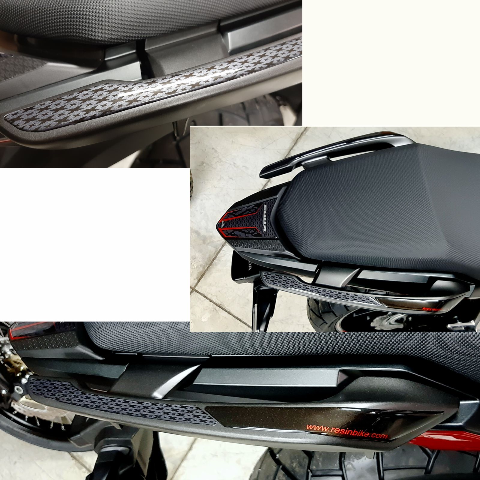 Resin Bike 3D Motorcycle Stickers - Passenger Handles | Honda CB 500 X 2019>2020 -   Pyramid Motorcycle Accessories