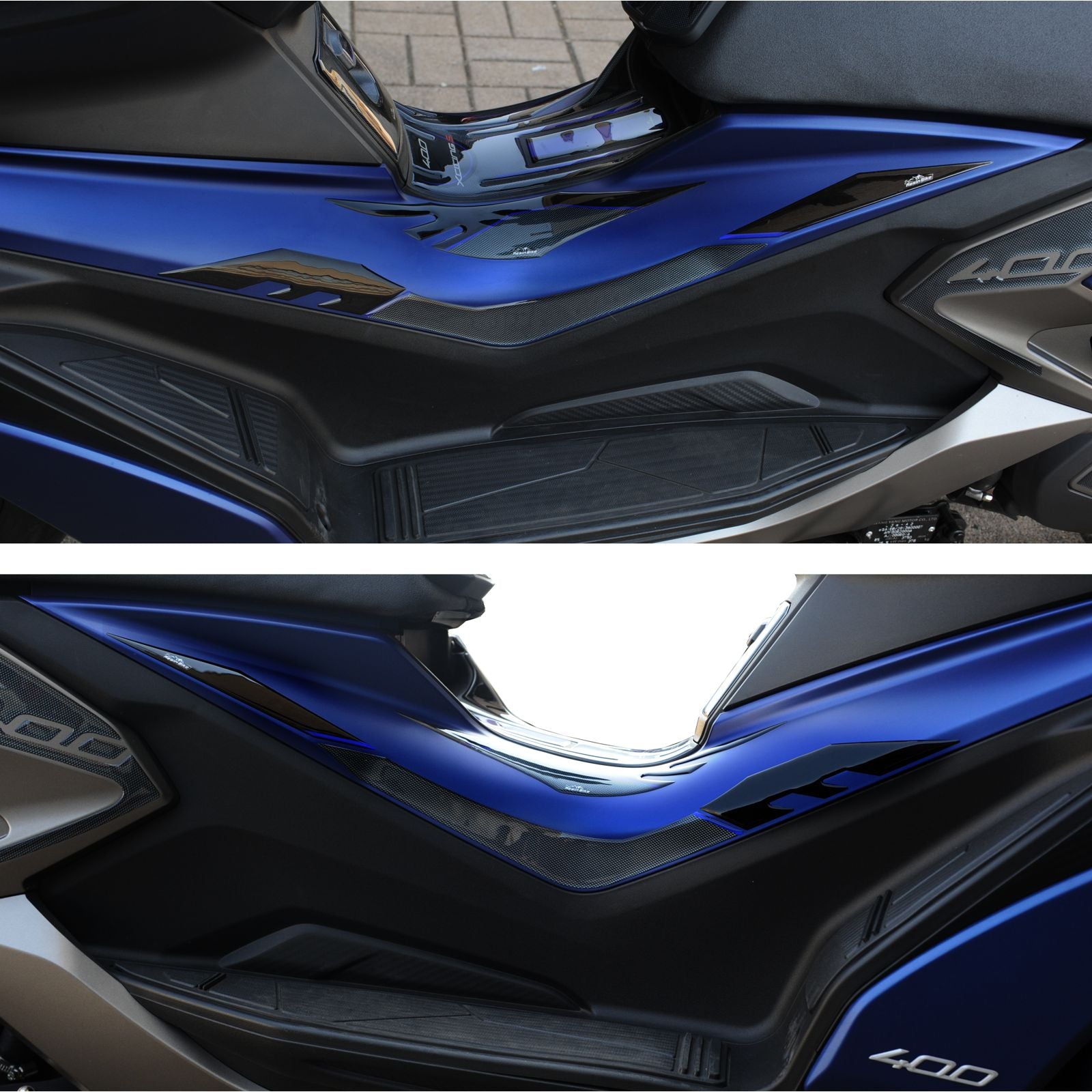 Resin Bike 3D Motorcycle Stickers - Footboard | Kymco Xciting 400i S 2019>2020 RB-B57313S8 -   Pyramid Motorcycle Accessories