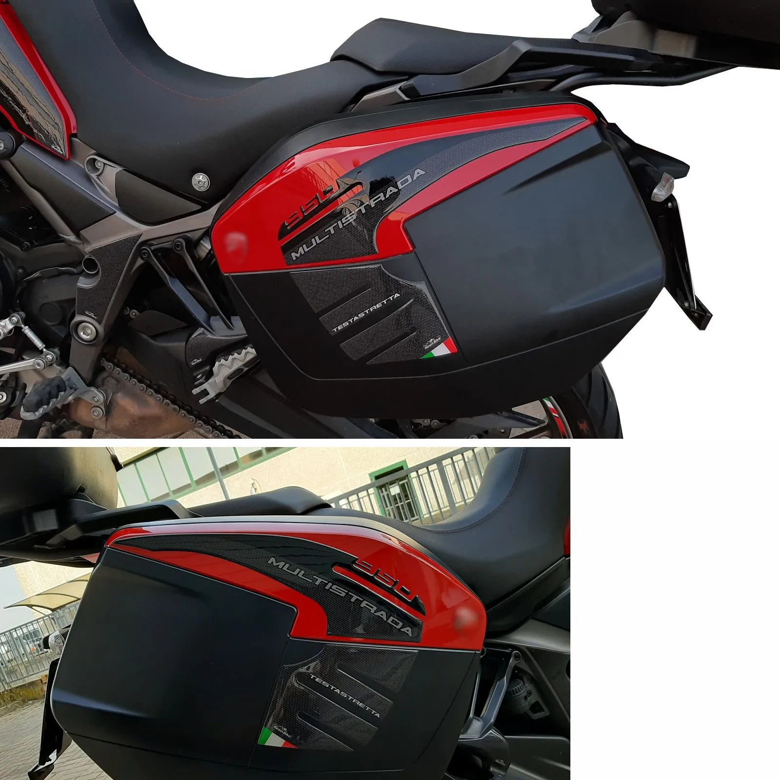 Resin Bike 3D Motorcycle Stickers - Panniers | Ducati Multistrada 950/950 S 2018>2021 -   Pyramid Motorcycle Accessories