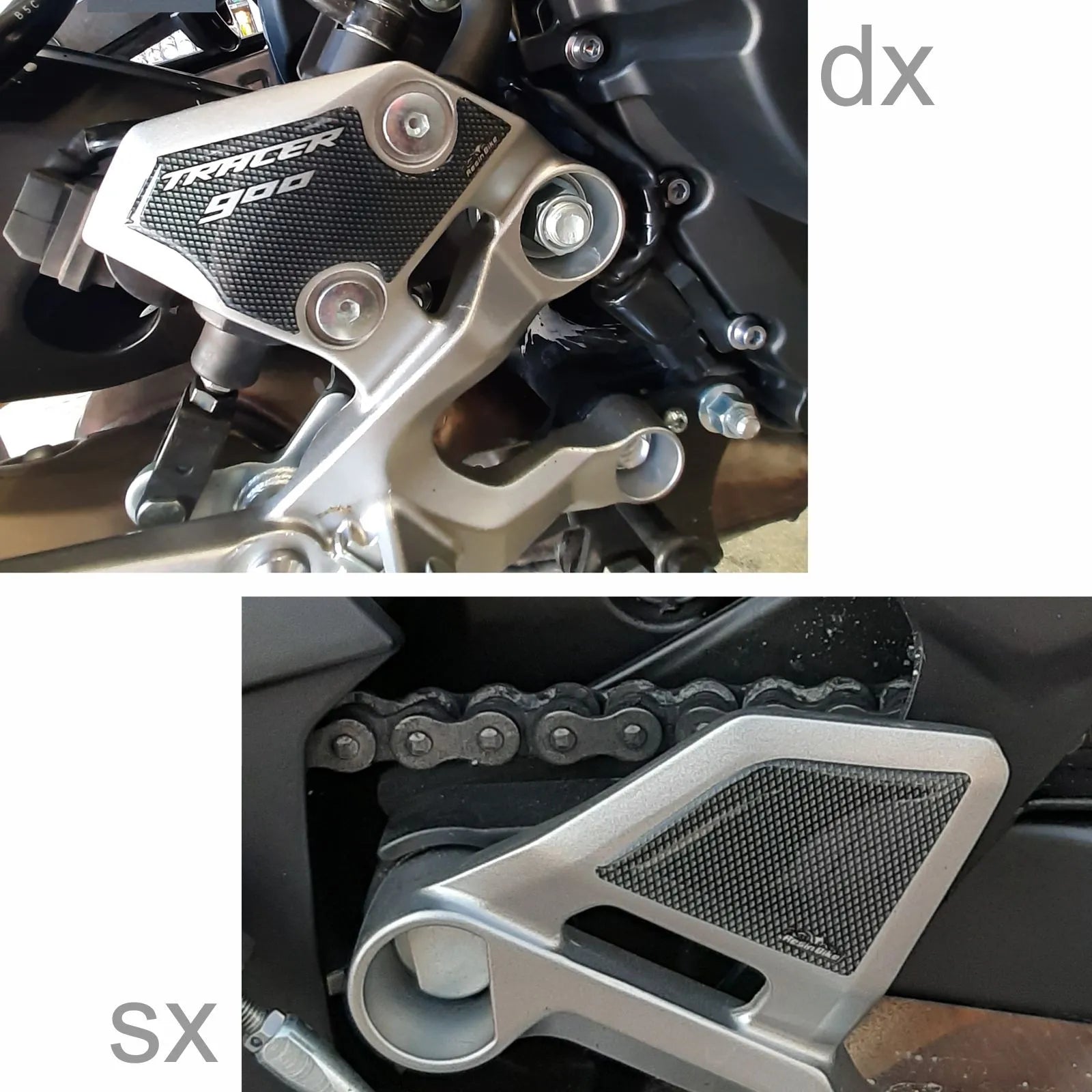 Resin Bike 3D Motorcycle Stickers - Heel Pads | Yamaha Tracer 900 2016>Current -   Pyramid Motorcycle Accessories