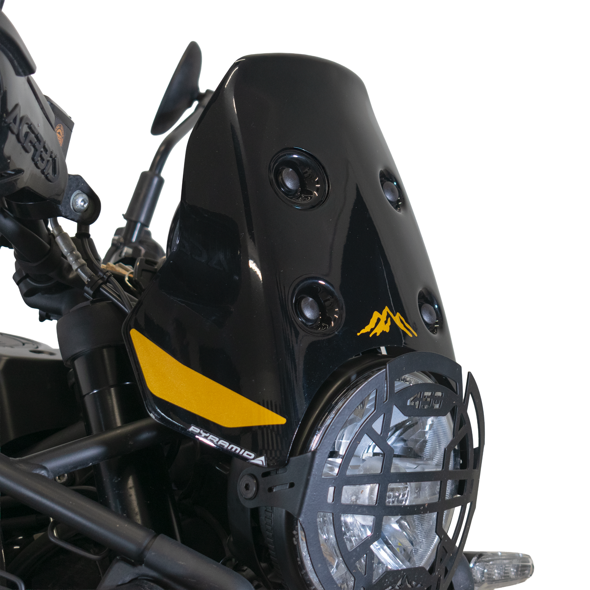 Pyramid Fly Screen | Hanle Black/Gold Scheme | Royal Enfield Himalayan 450 2024>Current -   Pyramid Motorcycle Accessories