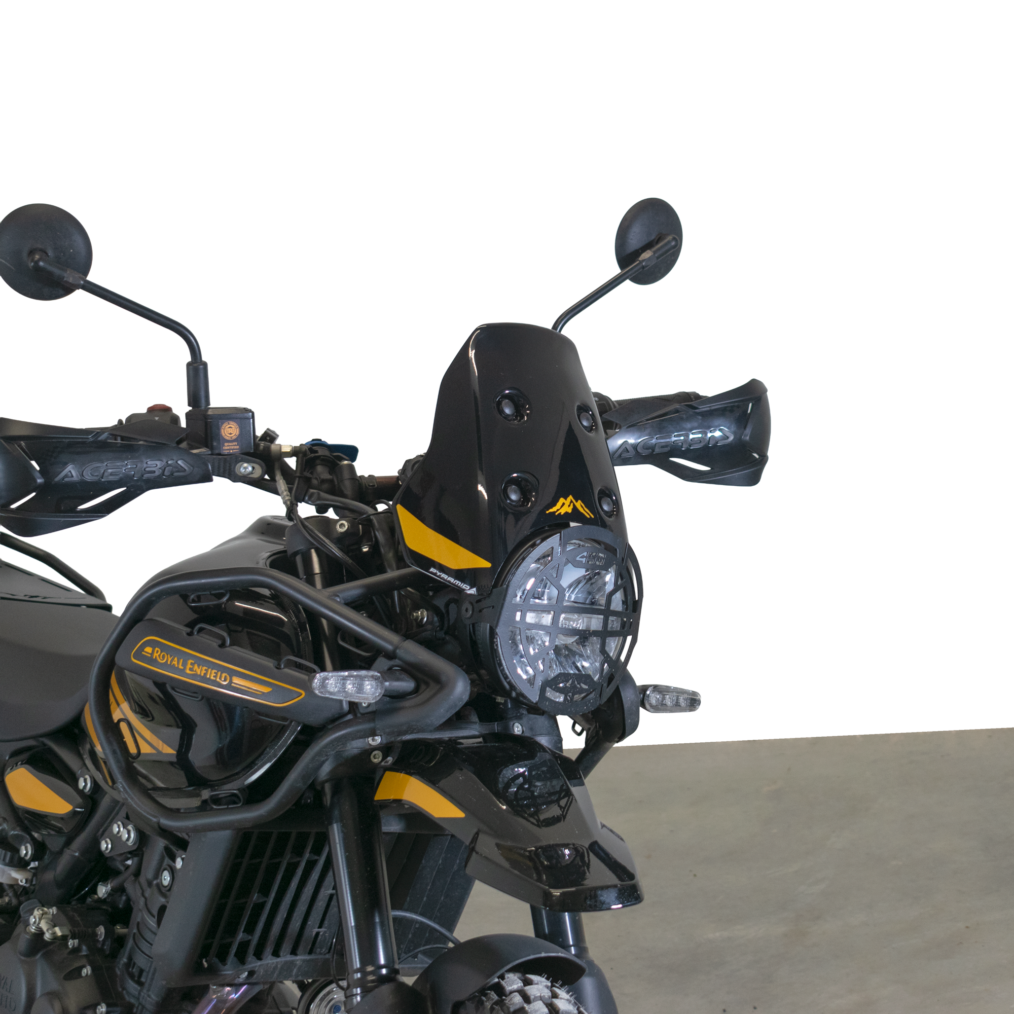 Pyramid Fly Screen | Hanle Black/Gold Scheme | Royal Enfield Himalayan 450 2024>Current -   Pyramid Motorcycle Accessories