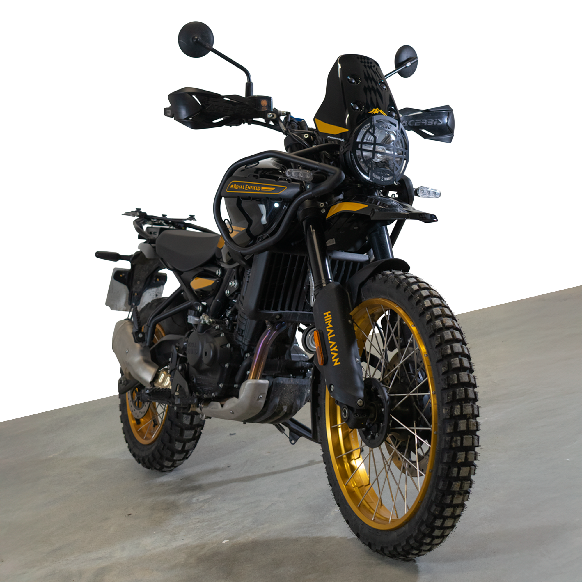 Pyramid Fly Screen | Hanle Black/Gold Scheme | Royal Enfield Himalayan 450 2024>Current -   Pyramid Motorcycle Accessories