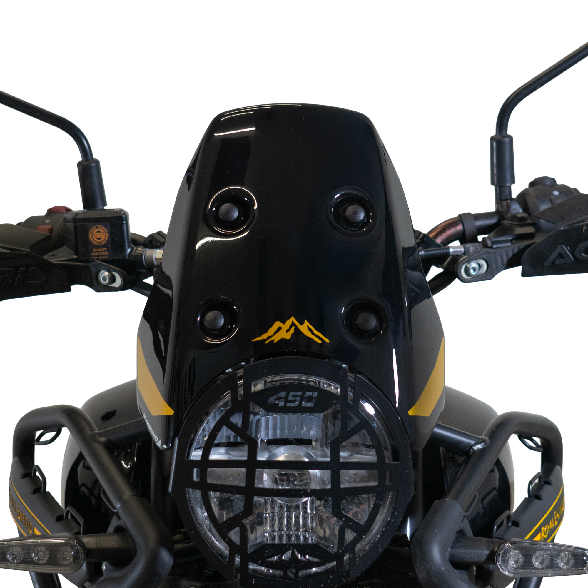Pyramid Fly Screen | Hanle Black/Gold Scheme | Royal Enfield Himalayan 450 2024>Current -   Pyramid Motorcycle Accessories