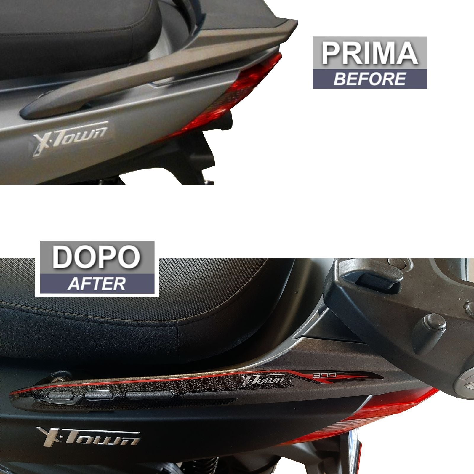 Resin Bike 3D Motorcycle Stickers - Passenger Handles | Kymco X-Town 300i 2020>Current -   Pyramid Motorcycle Accessories