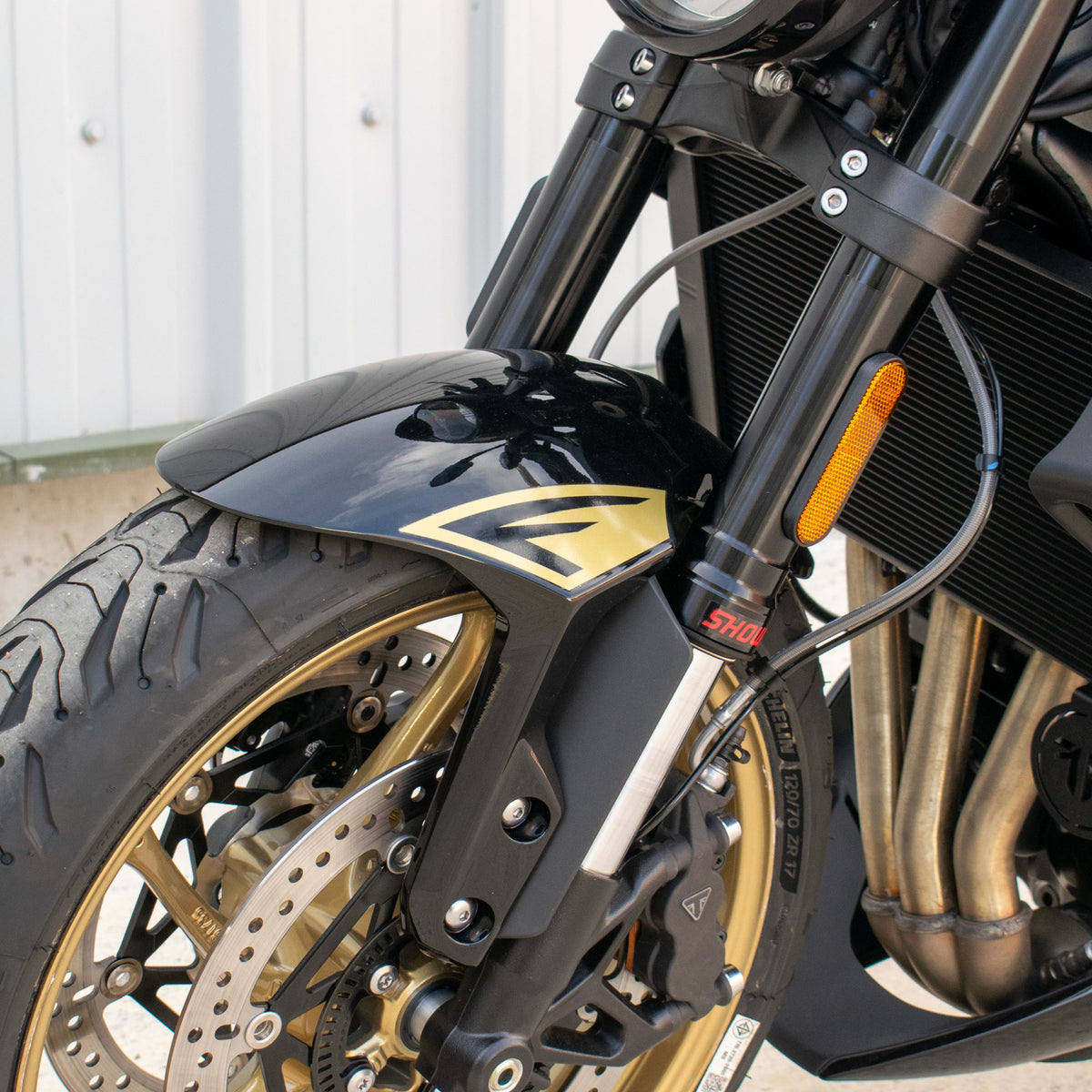 Pyramid Decals | Gold Front Mudguard Decals | Triumph Trident 800 2026>Current