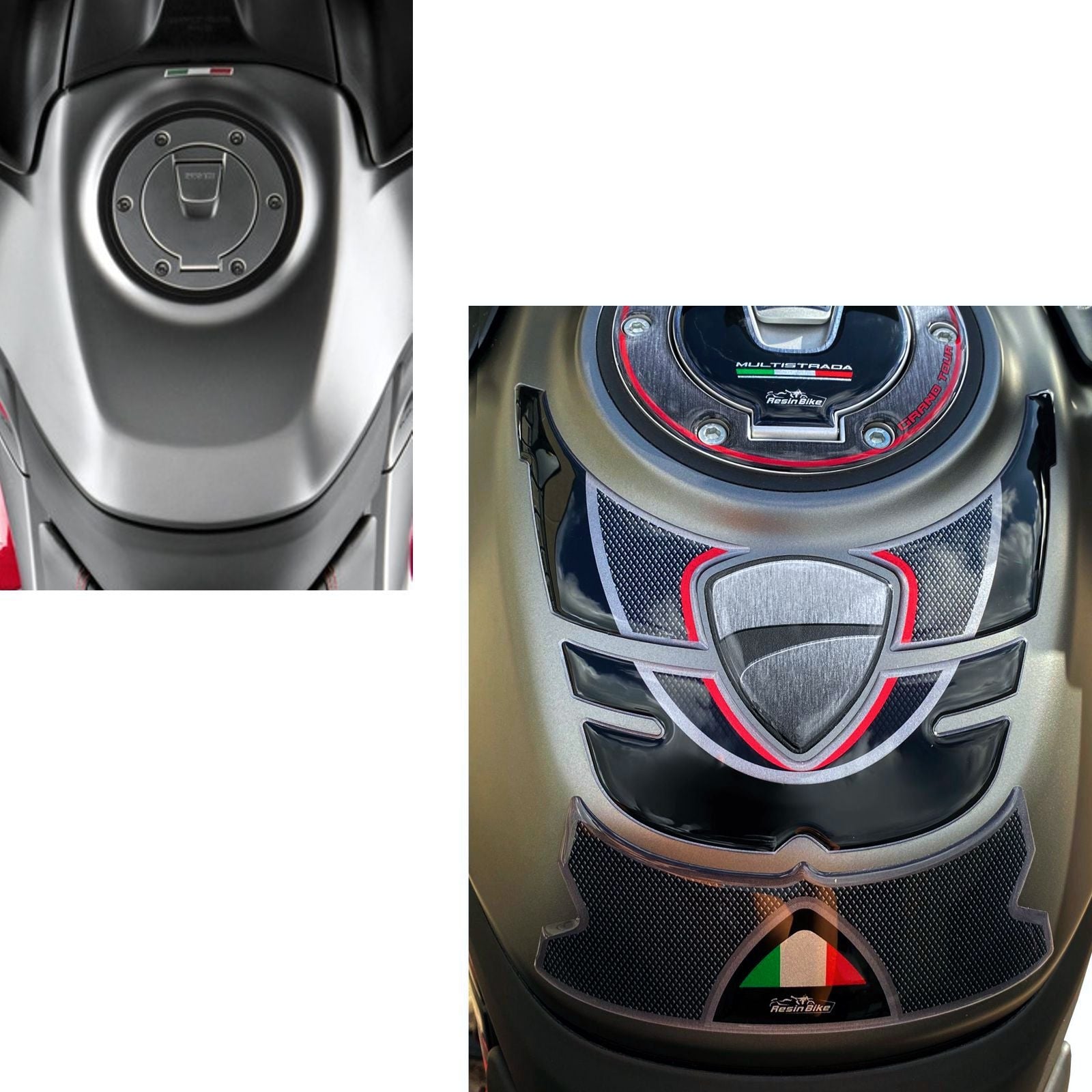 Resin Bike 3D Motorcycle Stickers - Tank Pad | Ducati Multistrada 1260 S 2018>2020 -   Pyramid Motorcycle Accessories