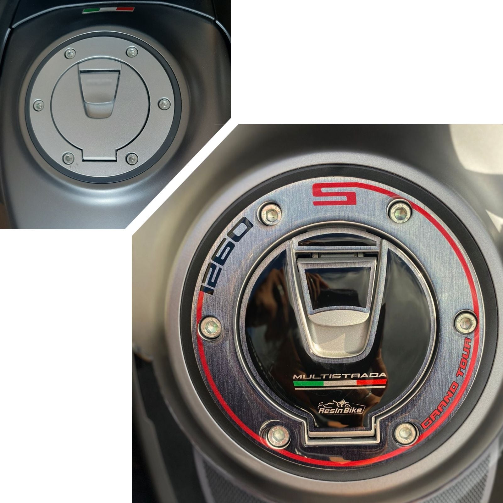 Resin Bike 3D Motorcycle Stickers - Fuel Cap | Ducati Multistrada 1260 S 2018>2020 -   Pyramid Motorcycle Accessories