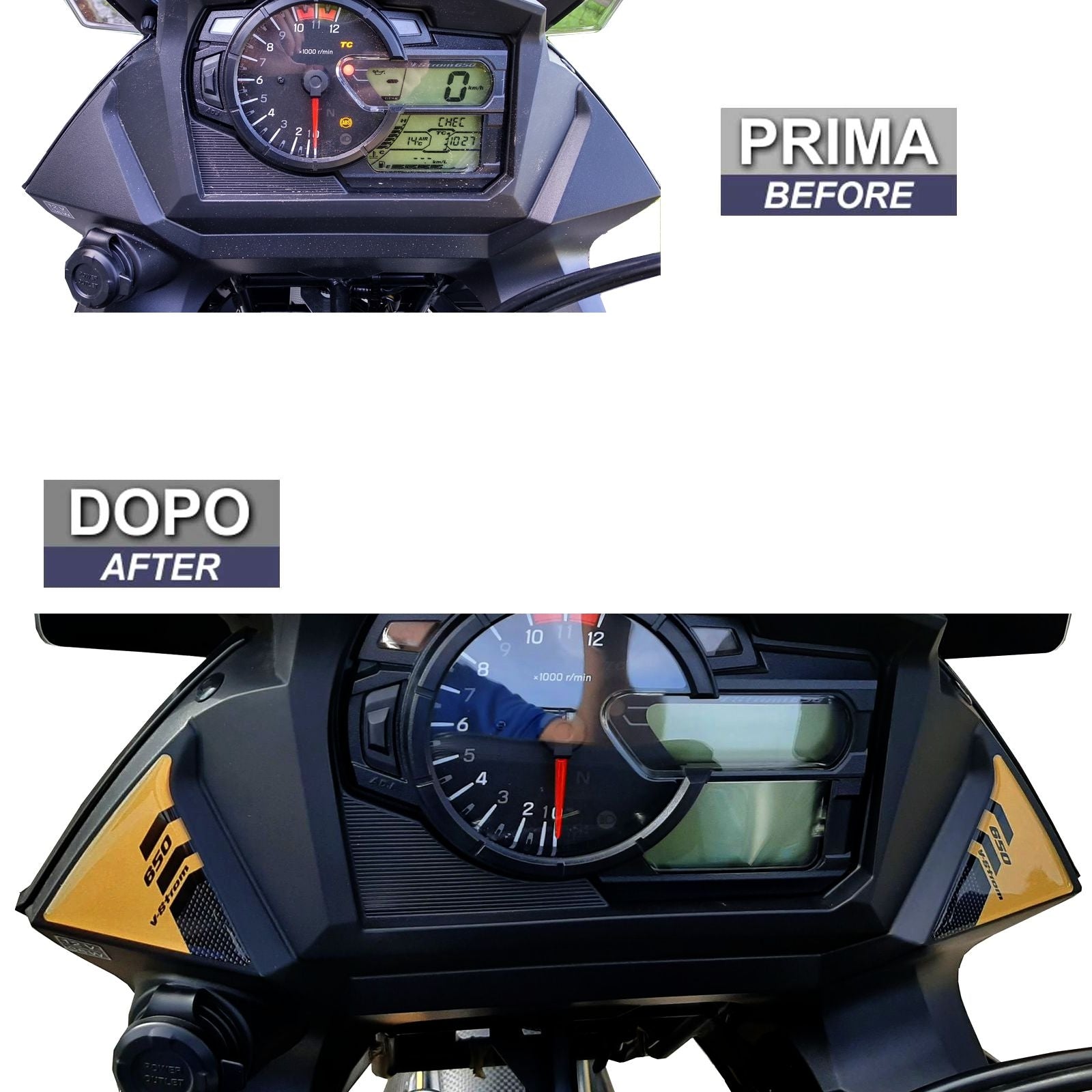 Resin Bike 3D Motorcycle Stickers - Frontal Area | Suzuki V-Strom 650XT 2020>Current -   Pyramid Motorcycle Accessories