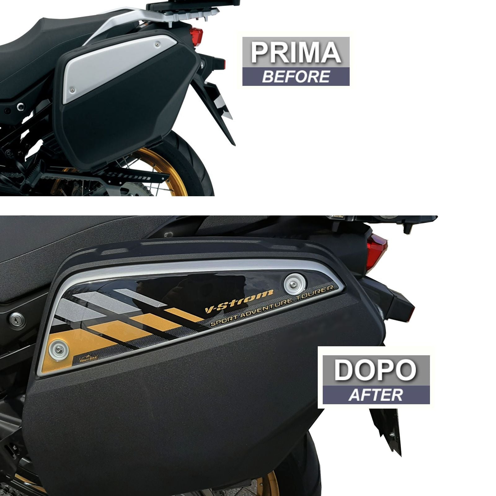 Resin Bike 3D Motorcycle Stickers - Panniers | Suzuki V-Strom 650XT 2020>2021 RB-1000148000008 -   Pyramid Motorcycle Accessories