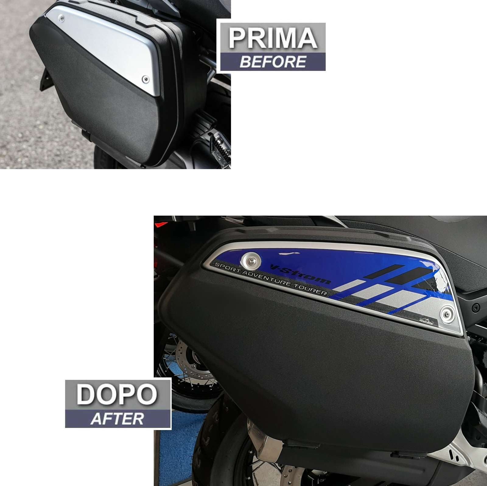 Resin Bike 3D Motorcycle Stickers - Panniers | Suzuki V-Strom 650XT 2020>2021 RB-1000148100005 -   Pyramid Motorcycle Accessories