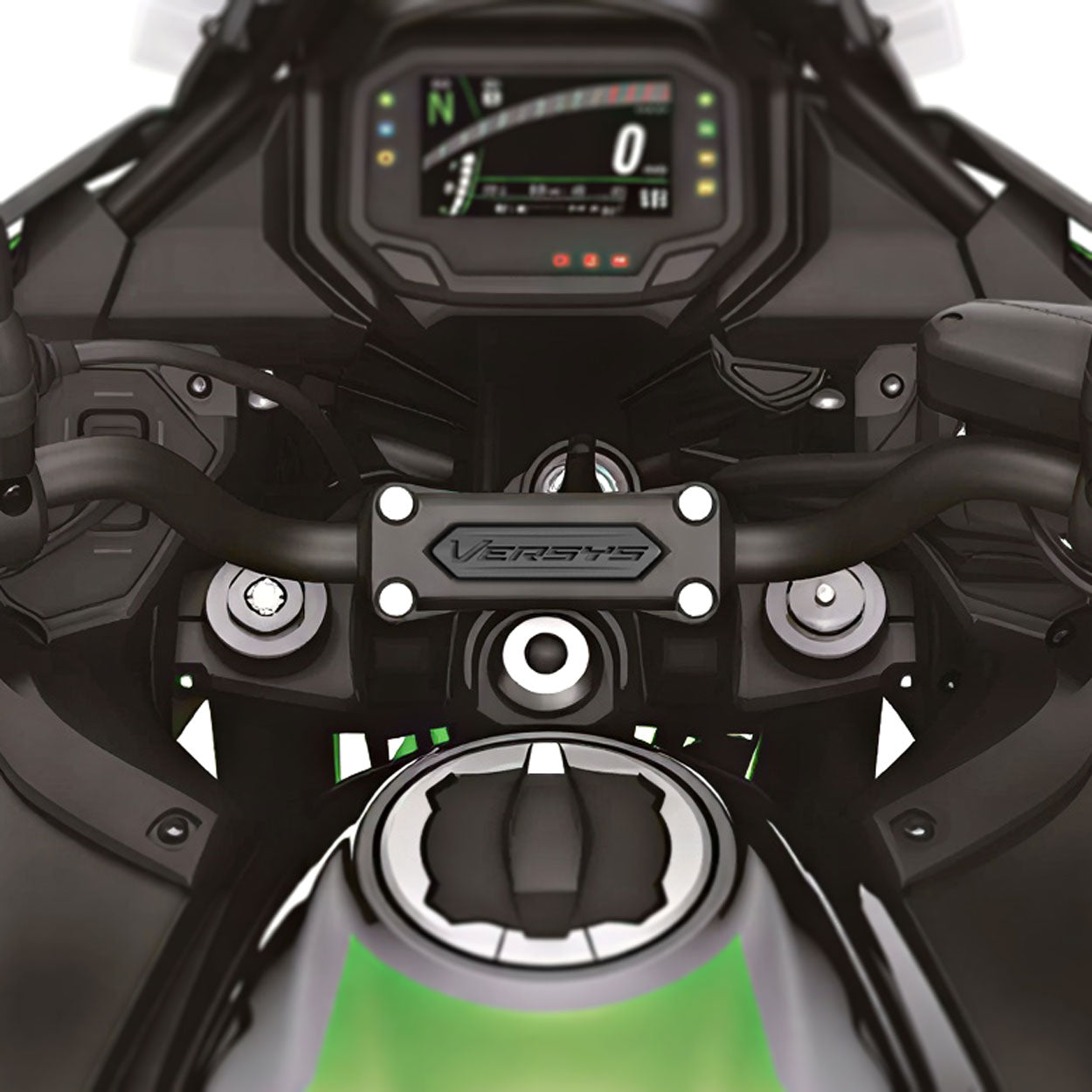 Pyramid Tank Ornament | Matte Black | Kawasaki Versys 650 2015>Current -   Pyramid Motorcycle Accessories