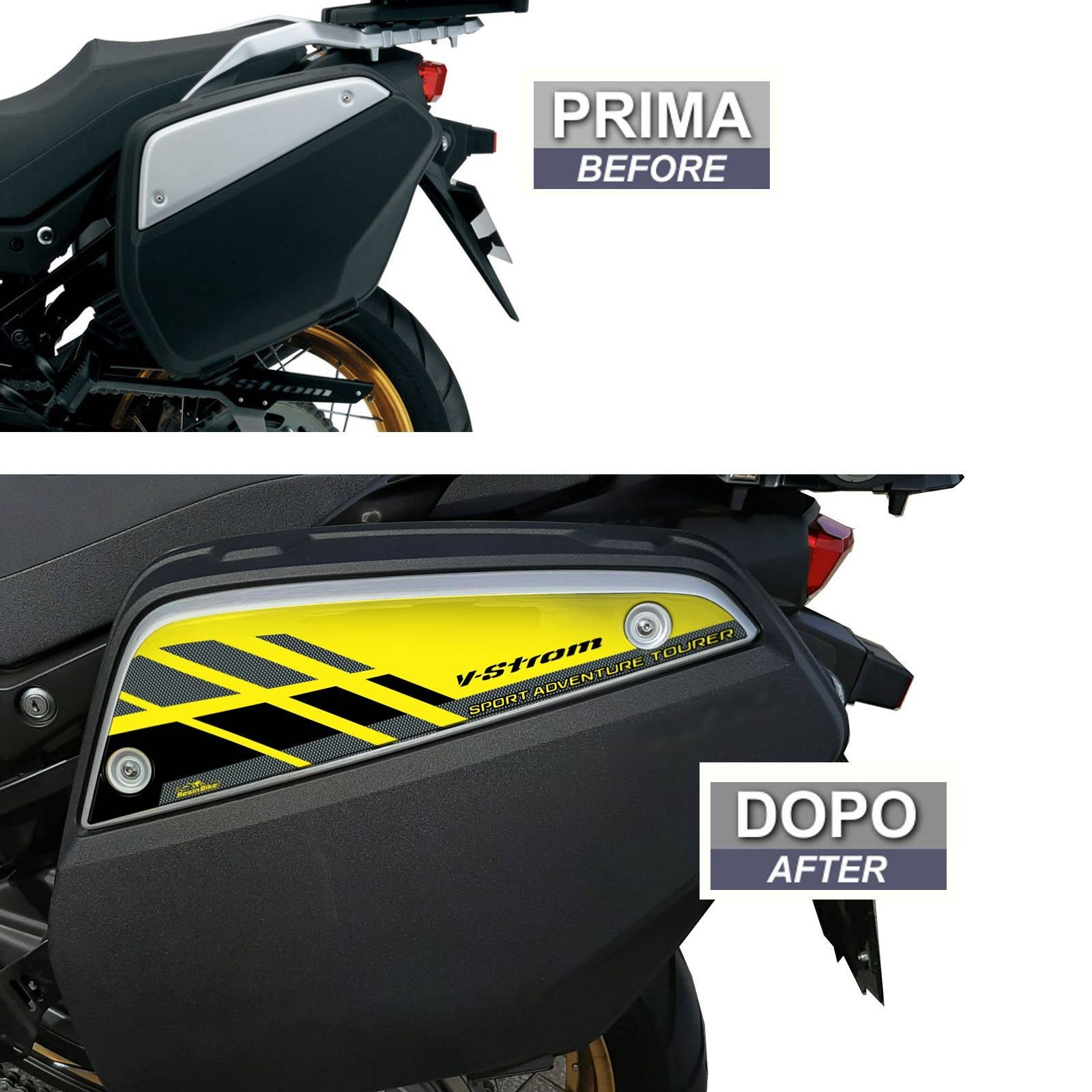 Resin Bike 3D Motorcycle Stickers - Panniers | Suzuki V-Strom 650 2017>2021 RB-1000149200001 -   Pyramid Motorcycle Accessories