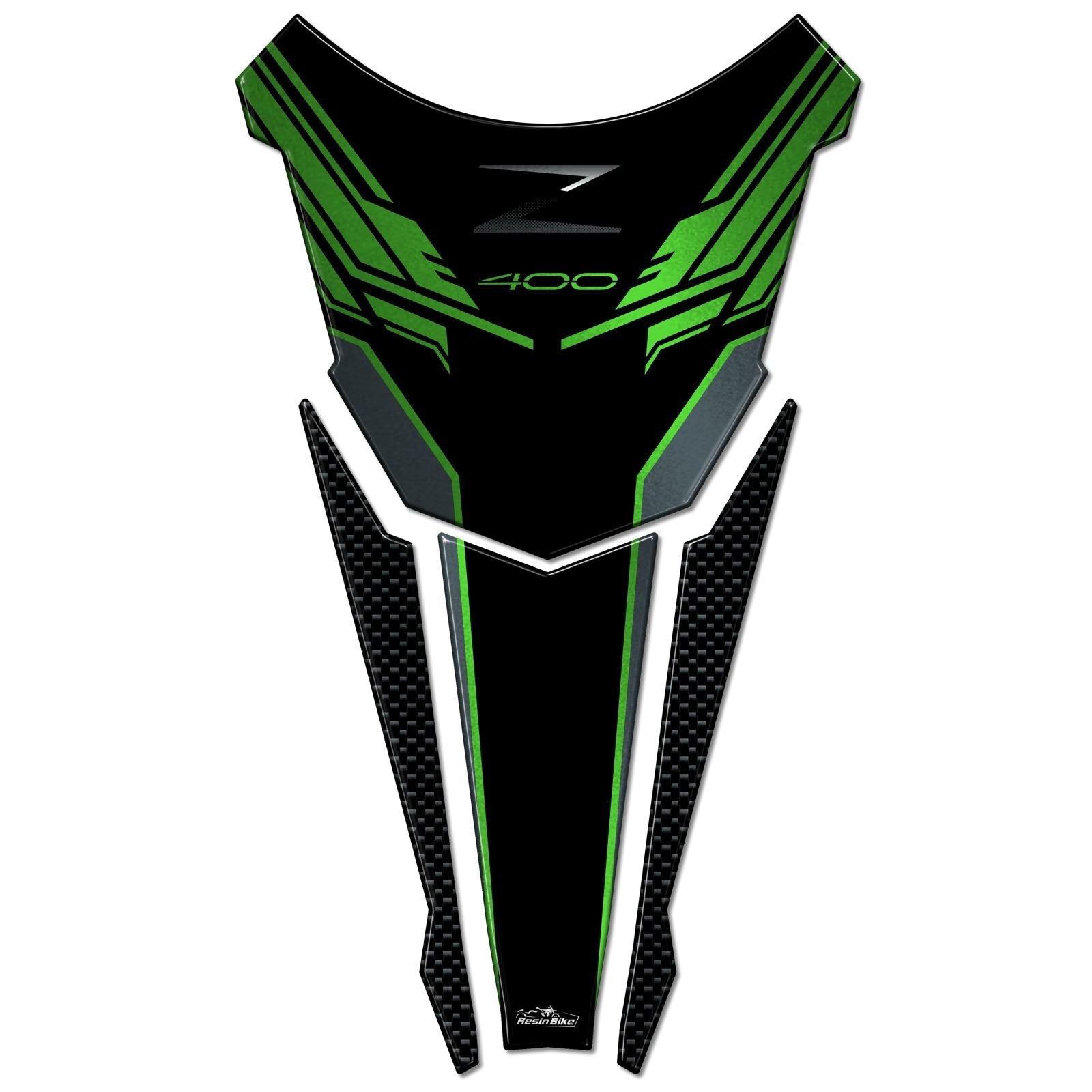 Resin Bike 3D Motorcycle Stickers - Tank Pad | Kawasaki Z 400 2019>2023 -   Pyramid Motorcycle Accessories