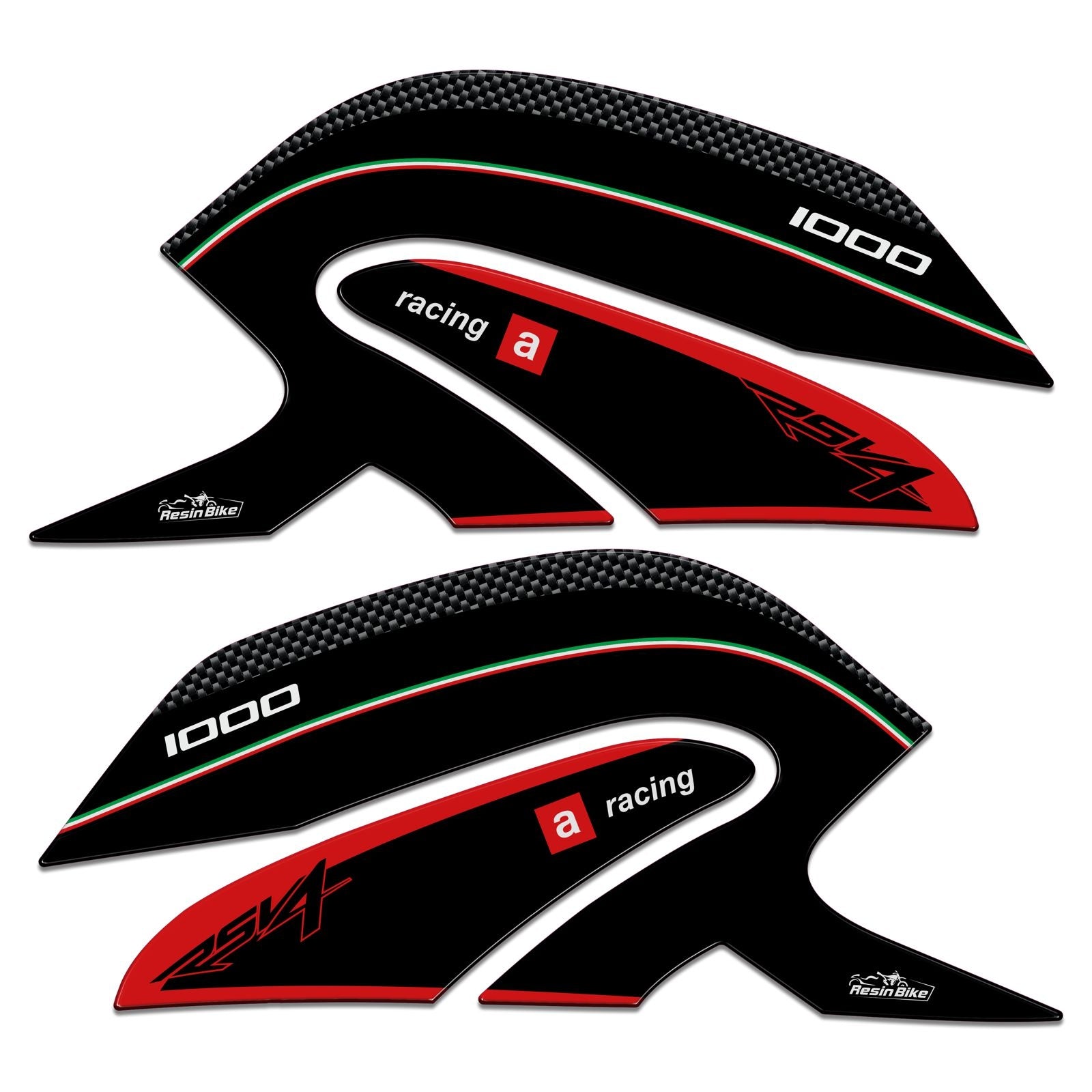 Resin Bike 3D Motorcycle Stickers - Tank Sides | Aprilia RSV4 2011>2015 -   Pyramid Motorcycle Accessories