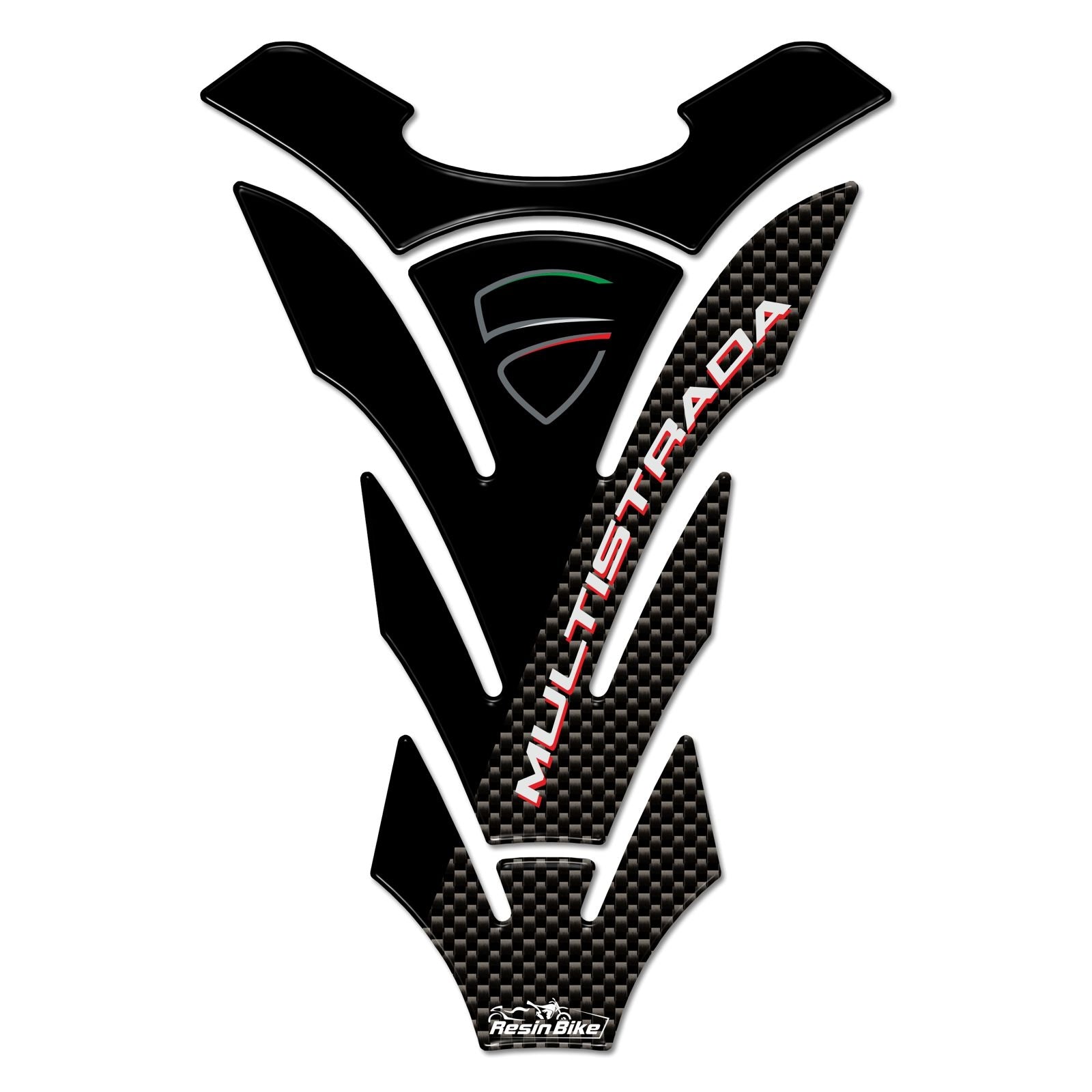 Resin Bike 3D Motorcycle Stickers - Tank Pad | Ducati Multistrada 1200 2010>2012 -   Pyramid Motorcycle Accessories