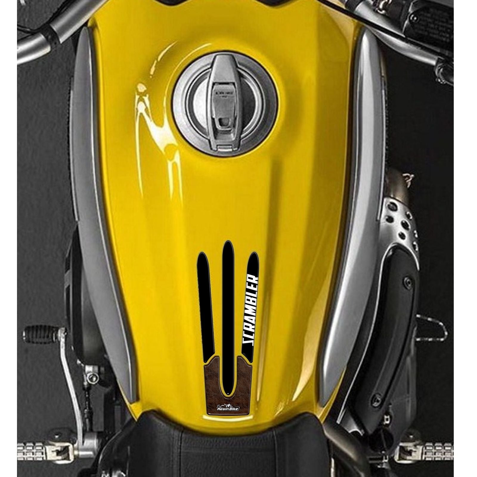 Resin Bike 3D Motorcycle Stickers - Tank Pad | Ducati Scrambler RB-1000154900002 -   Pyramid Motorcycle Accessories