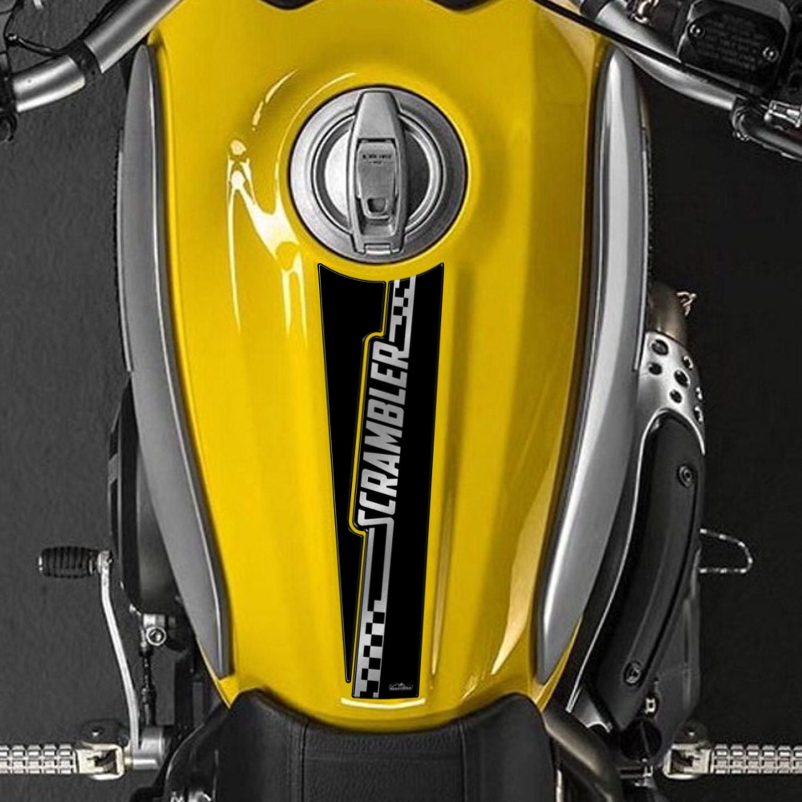 Resin Bike 3D Motorcycle Stickers - Tank Pad | Ducati Scrambler RB-1000155000008 -   Pyramid Motorcycle Accessories