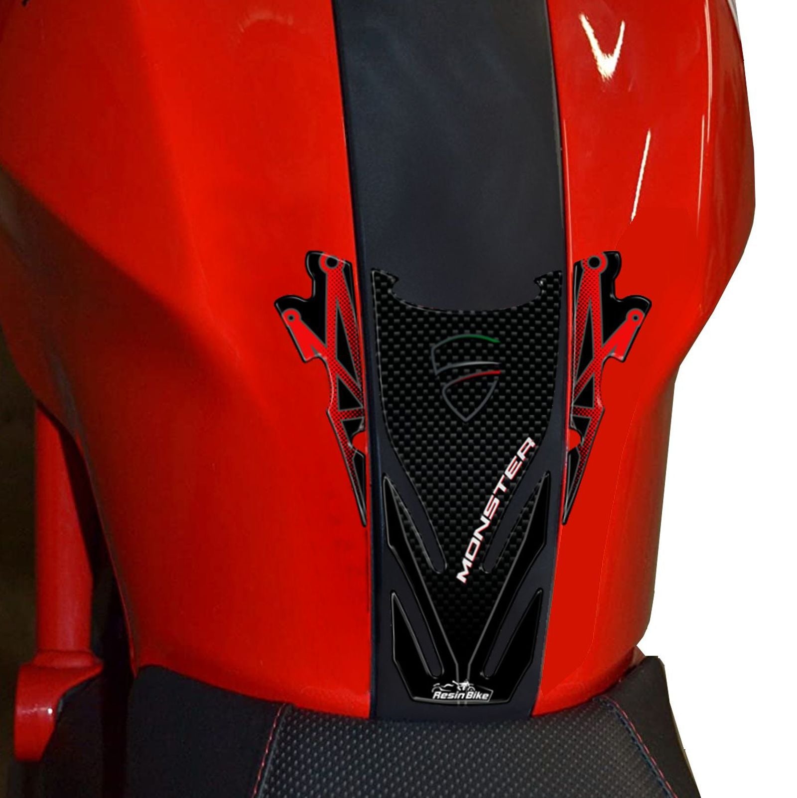 Resin Bike 3D Motorcycle Stickers - Tank Pad | Ducati Monster 2006>2013 -   Pyramid Motorcycle Accessories