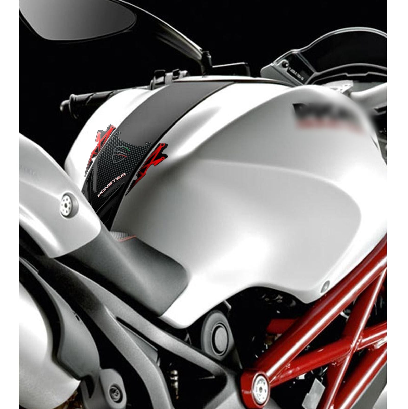 Resin Bike 3D Motorcycle Stickers - Tank Pad | Ducati Monster 2006>2013 -   Pyramid Motorcycle Accessories