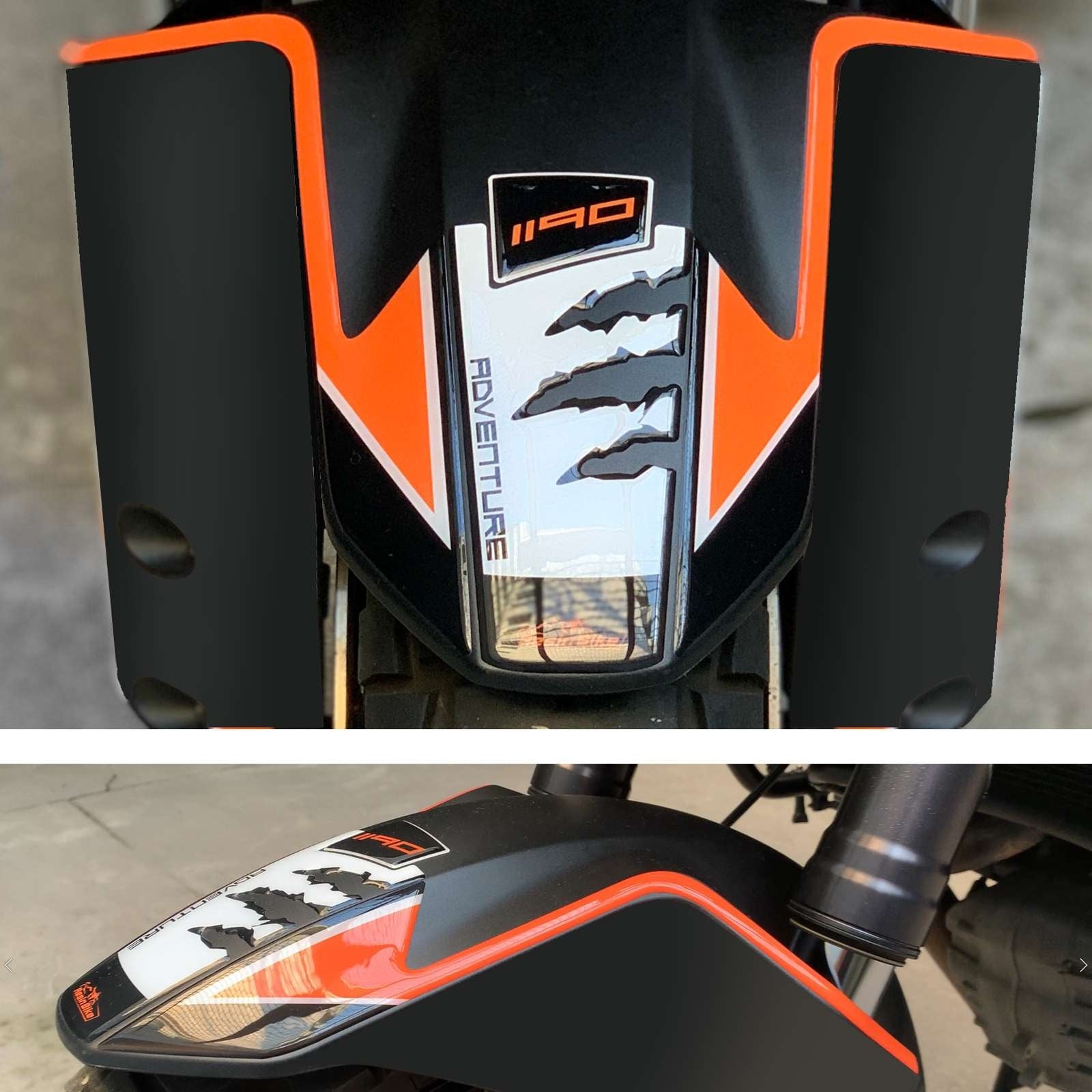 Resin Bike 3D Motorcycle Stickers - Front Fender | KTM 1190 Adventure 2013>2016 -   Pyramid Motorcycle Accessories