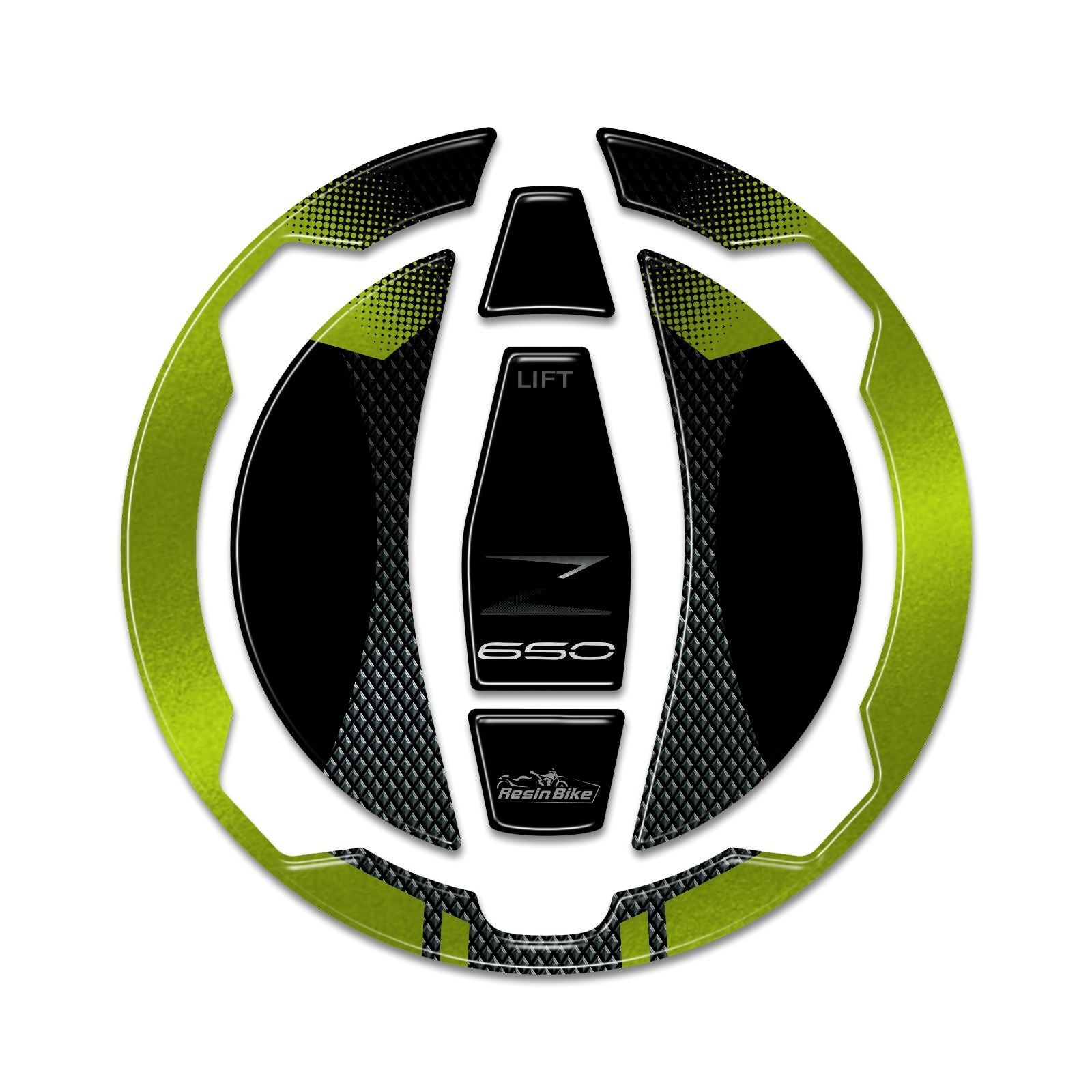Resin Bike 3D Motorcycle Stickers - Fuel Cap | Kawasaki Z 650 2020>2022 -   Pyramid Motorcycle Accessories