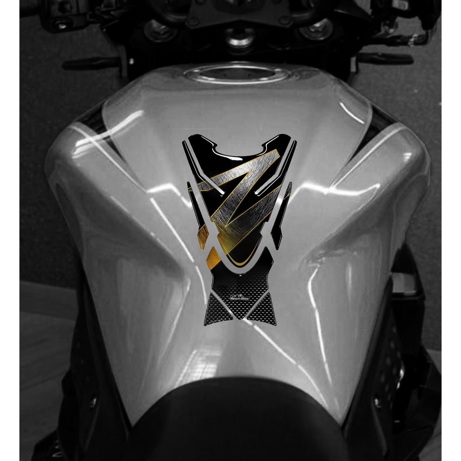 Resin Bike 3D Motorcycle Stickers - Tank Pad | Kawasaki Z 750 2005>2012 -   Pyramid Motorcycle Accessories