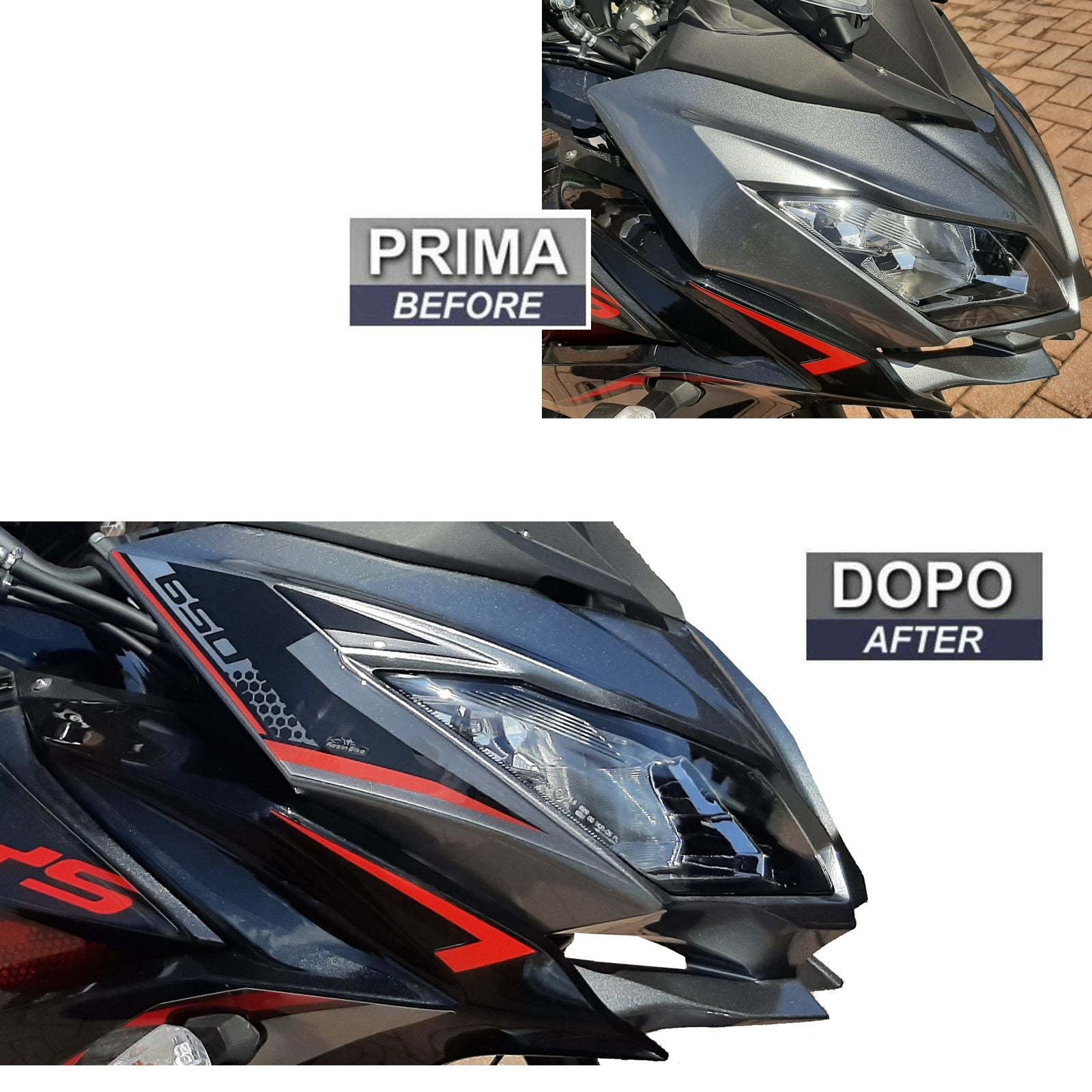 Resin Bike 3D Motorcycle Stickers - Front Fender | Kawasaki Versys 650 2017>2021 RB-1000437400007 -   Pyramid Motorcycle Accessories