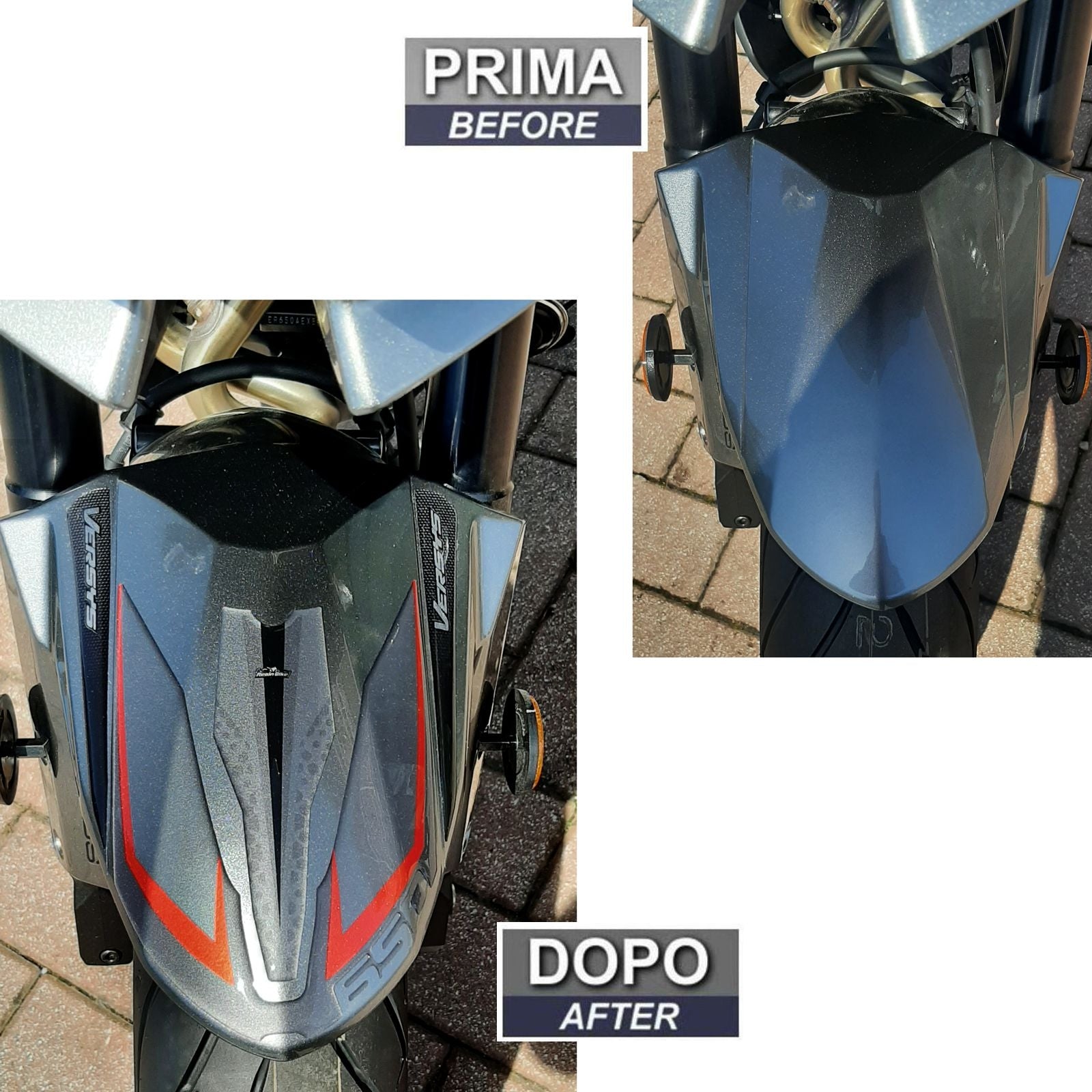 Resin Bike 3D Motorcycle Stickers - Front Fender | Kawasaki Versys 650 2021>Current -   Pyramid Motorcycle Accessories