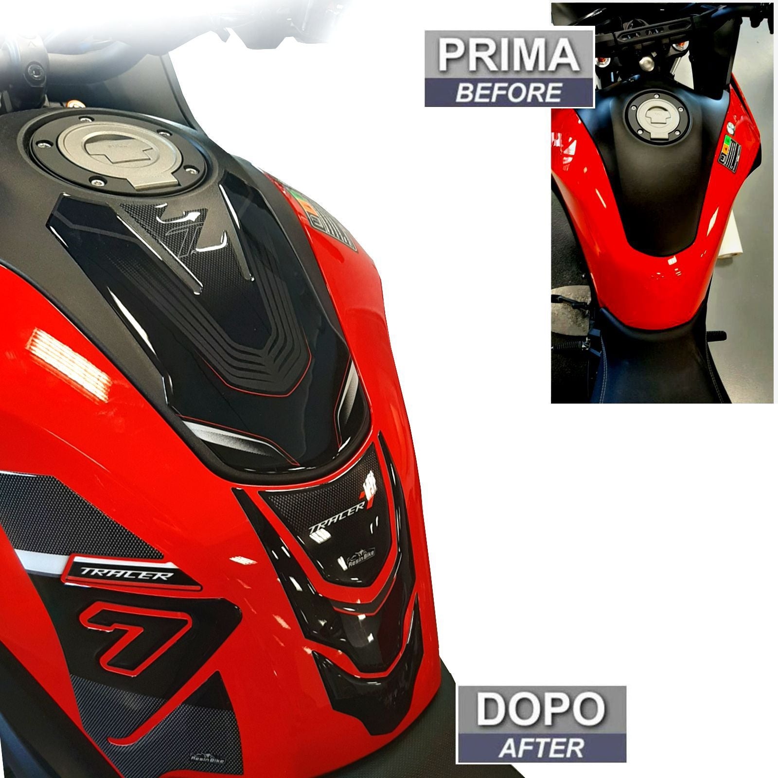 Resin Bike 3D Motorcycle Stickers - Tank Pad | Yamaha Tracer 7 2021>2024 RB-1000438200002 -   Pyramid Motorcycle Accessories
