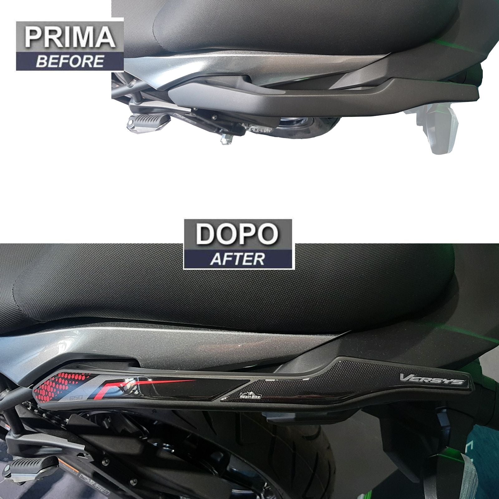 Resin Bike 3D Motorcycle Stickers - Passenger Handles | Kawasaki Versys 650 2017>2021 RB-1000438500003 -   Pyramid Motorcycle Accessories