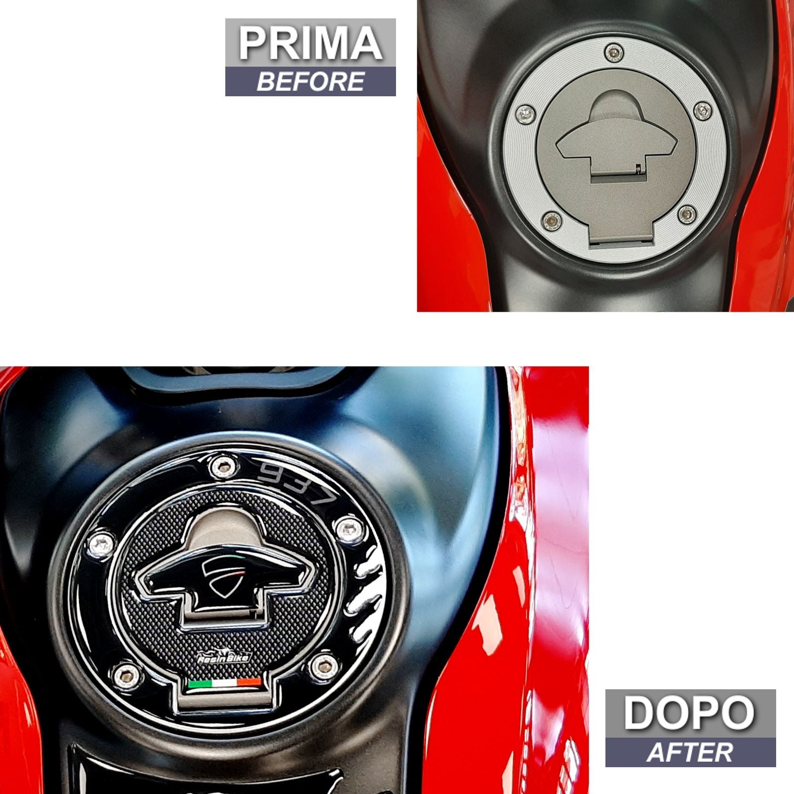 Resin Bike 3D Motorcycle Stickers - Fuel Cap | Ducati Monster 937/937+ 2021>2025 -   Pyramid Motorcycle Accessories