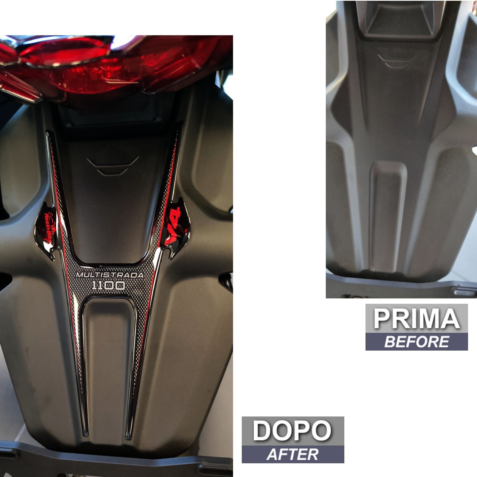 Resin Bike 3D Motorcycle Stickers - Tail Section | Ducati Multistrada V4 1100 2021>2023 -   Pyramid Motorcycle Accessories