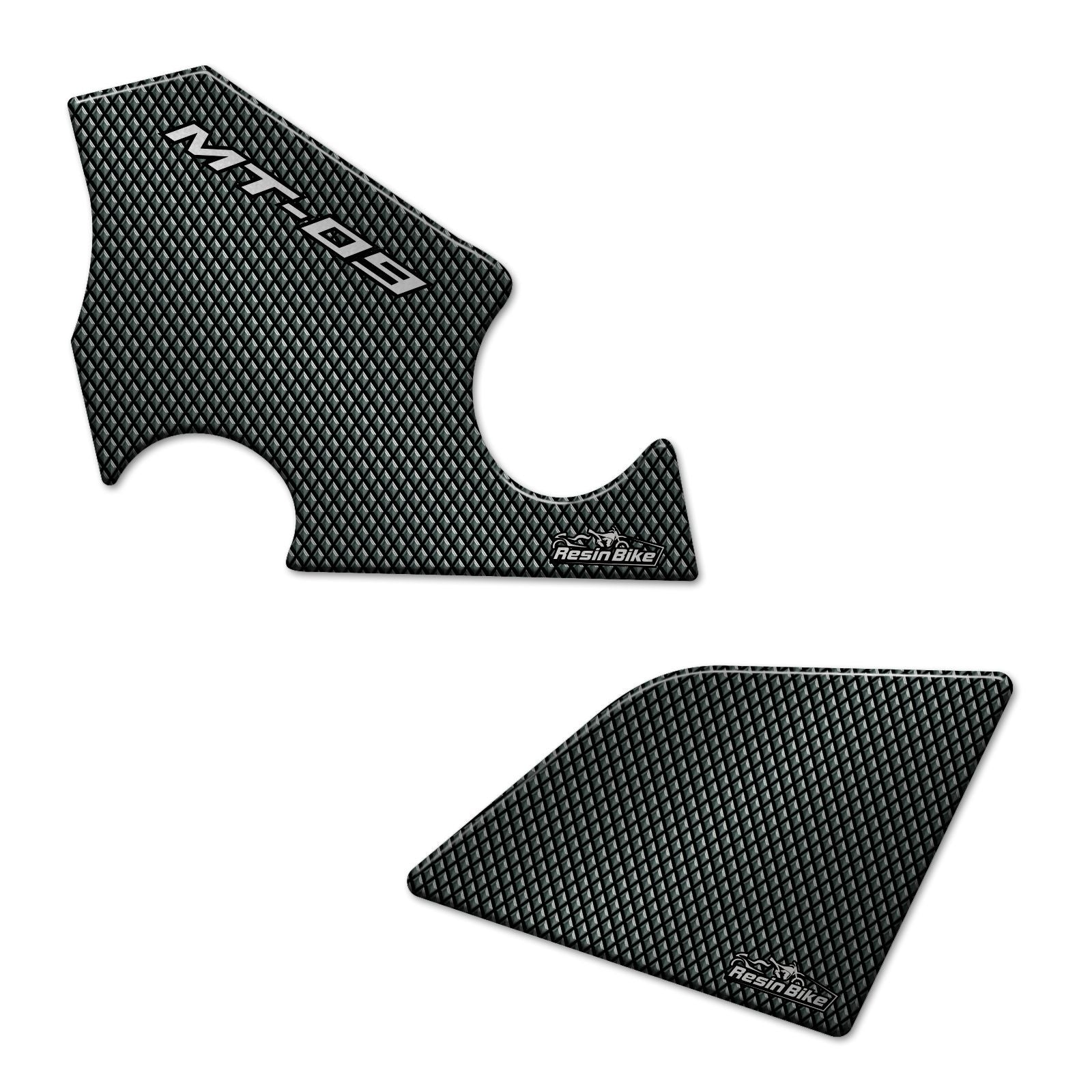Resin Bike 3D Motorcycle Stickers - Heel Pads | Yamaha MT-09 2016>Current -   Pyramid Motorcycle Accessories