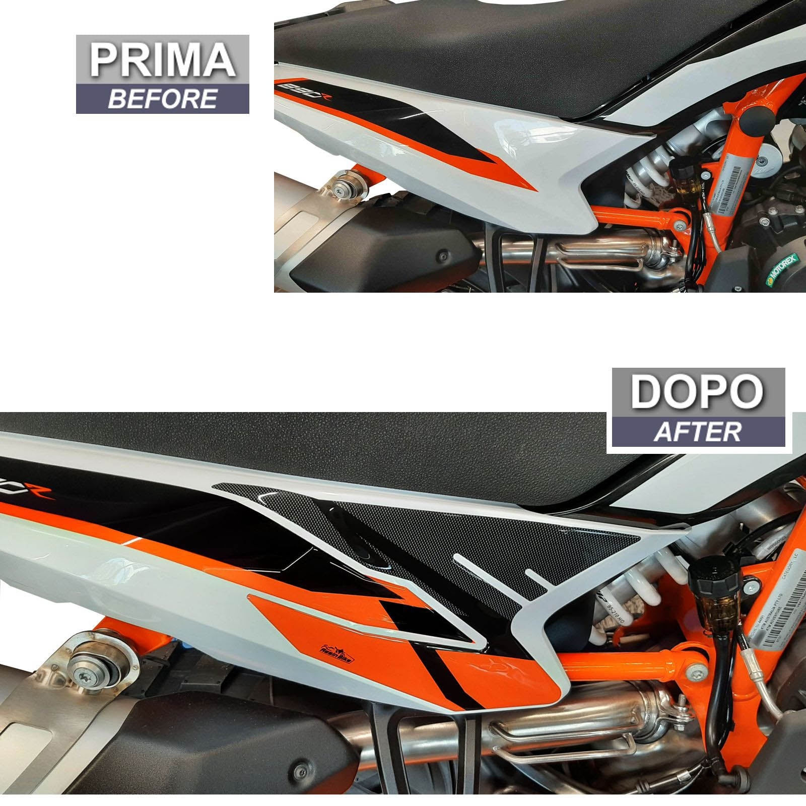Resin Bike 3D Motorcycle Stickers - Tank Sides | KTM 890 Adventure R 2021>2025 -   Pyramid Motorcycle Accessories