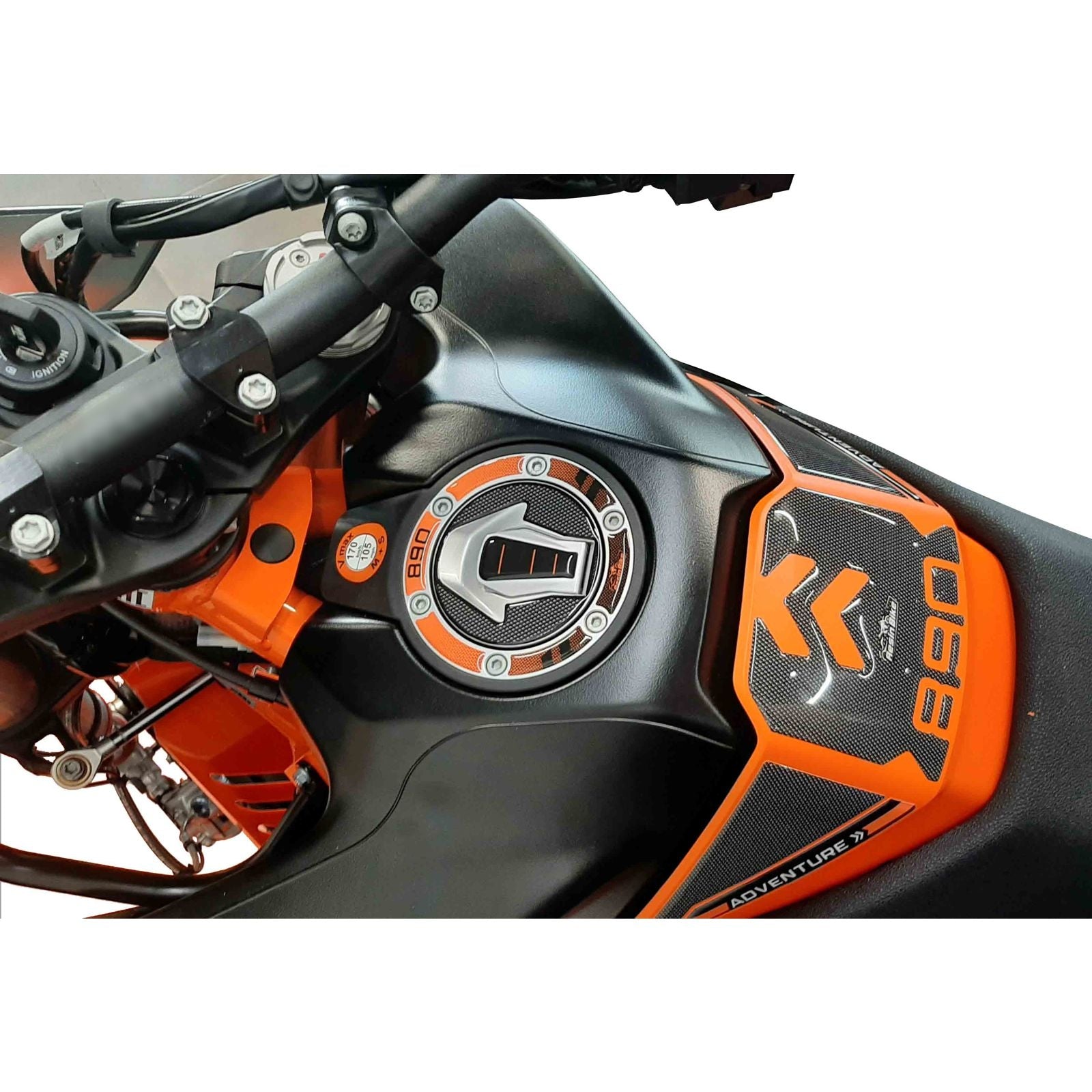 Resin Bike 3D Motorcycle Stickers - Fuel Cap | KTM 890 Adventure R 2021>2022 -   Pyramid Motorcycle Accessories
