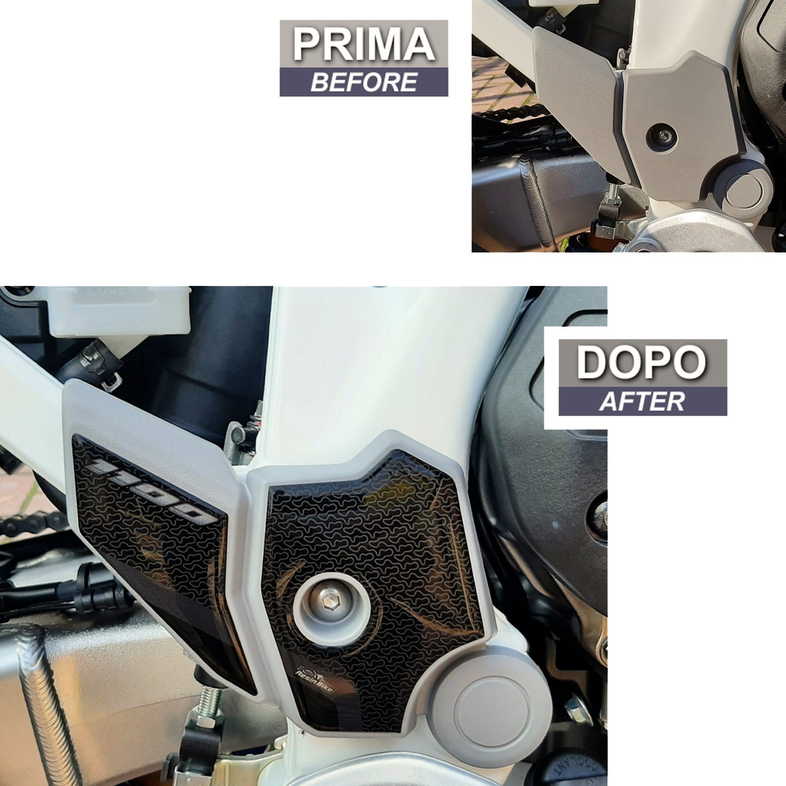 Resin Bike 3D Motorcycle Stickers - Heel Pads | Honda CRF 1100 L Africa Twin Adventure Sports 2021>2025 -   Pyramid Motorcycle Accessories