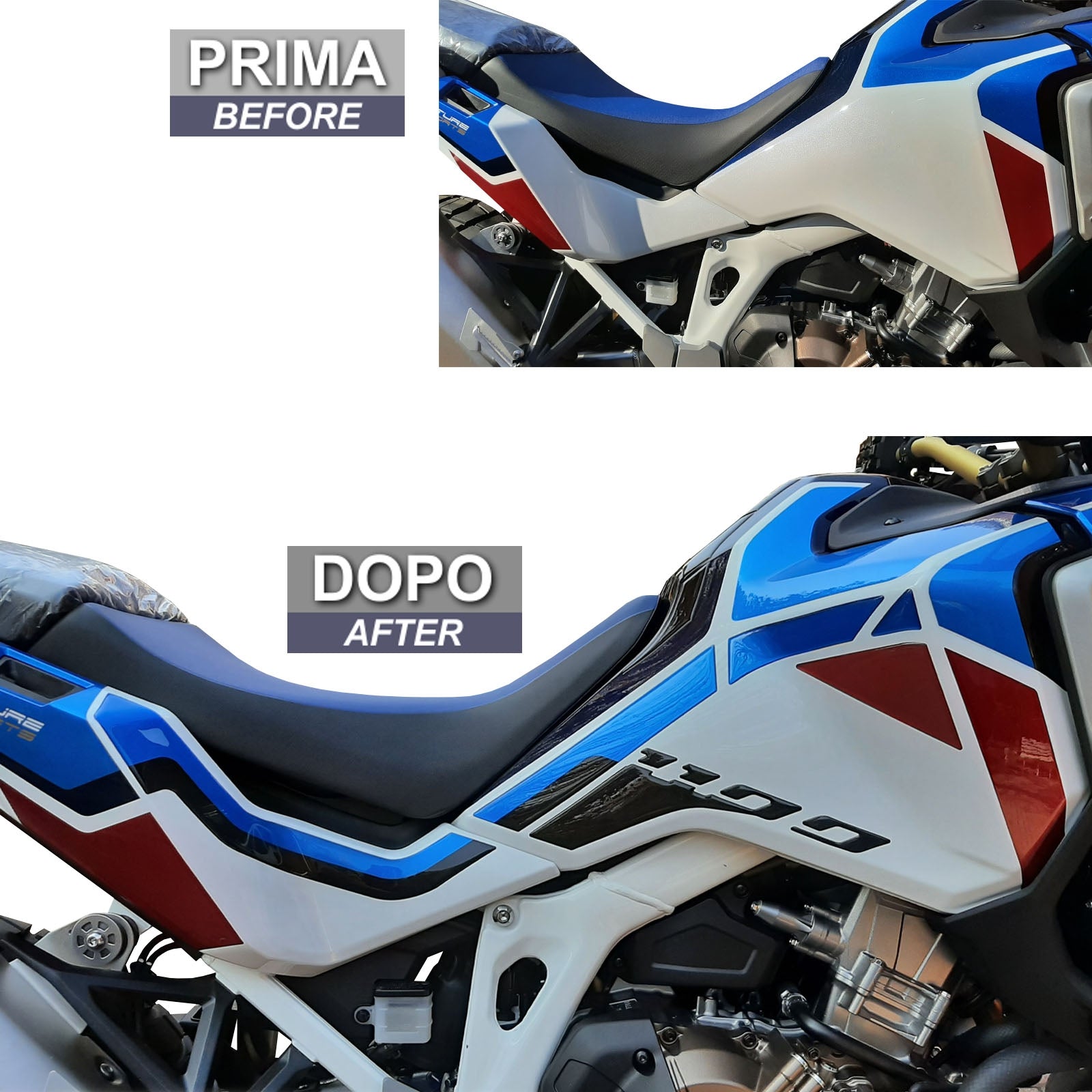 Resin Bike 3D Motorcycle Stickers - Tank Sides | Honda CRF 1100 L Africa Twin Adventure Sports 2020>2021 -   Pyramid Motorcycle Accessories