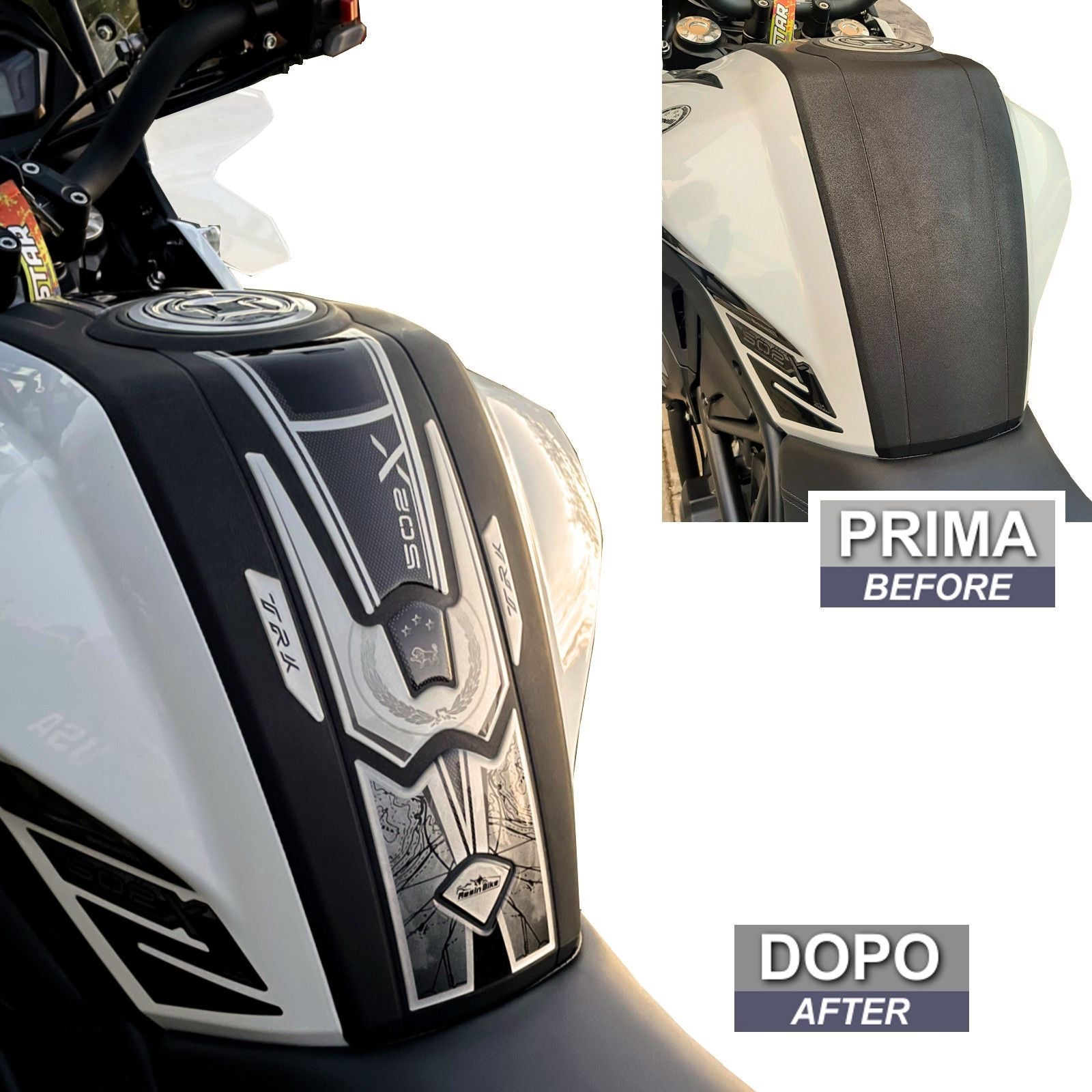 Resin Bike 3D Motorcycle Stickers - Tank Pad | Benelli TRK 502 X 2020>2026 RB-1000450100007 -   Pyramid Motorcycle Accessories